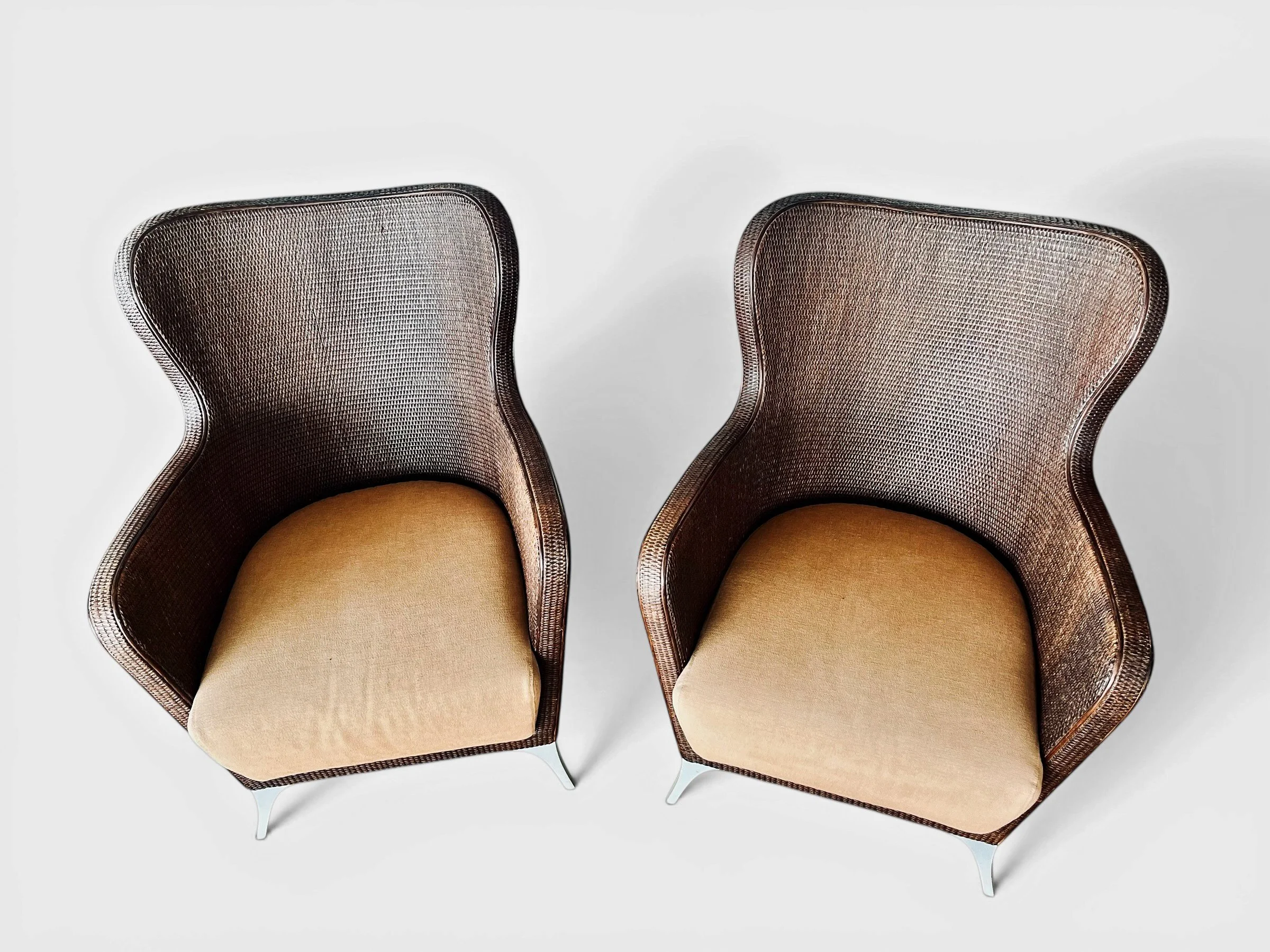 bonacina rattan armchairs