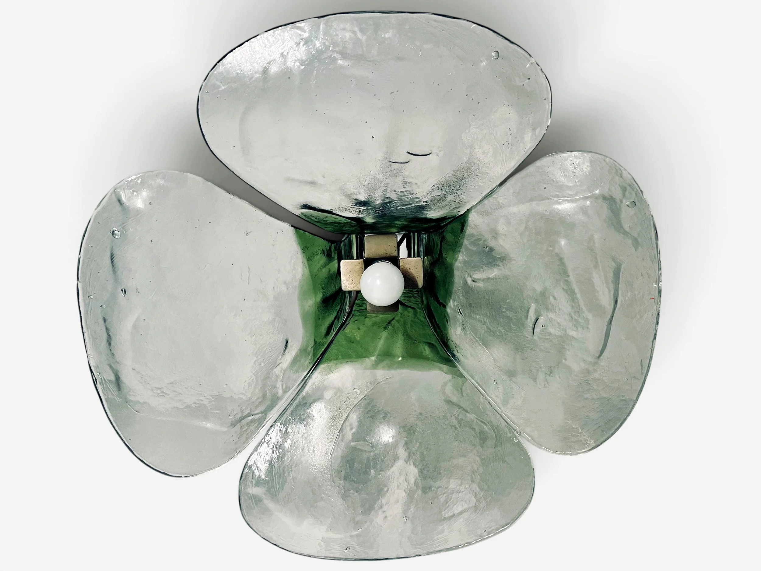 Murano Glass Lamp, Carlo Nason, Mazzega, lucky clover lamp murano,