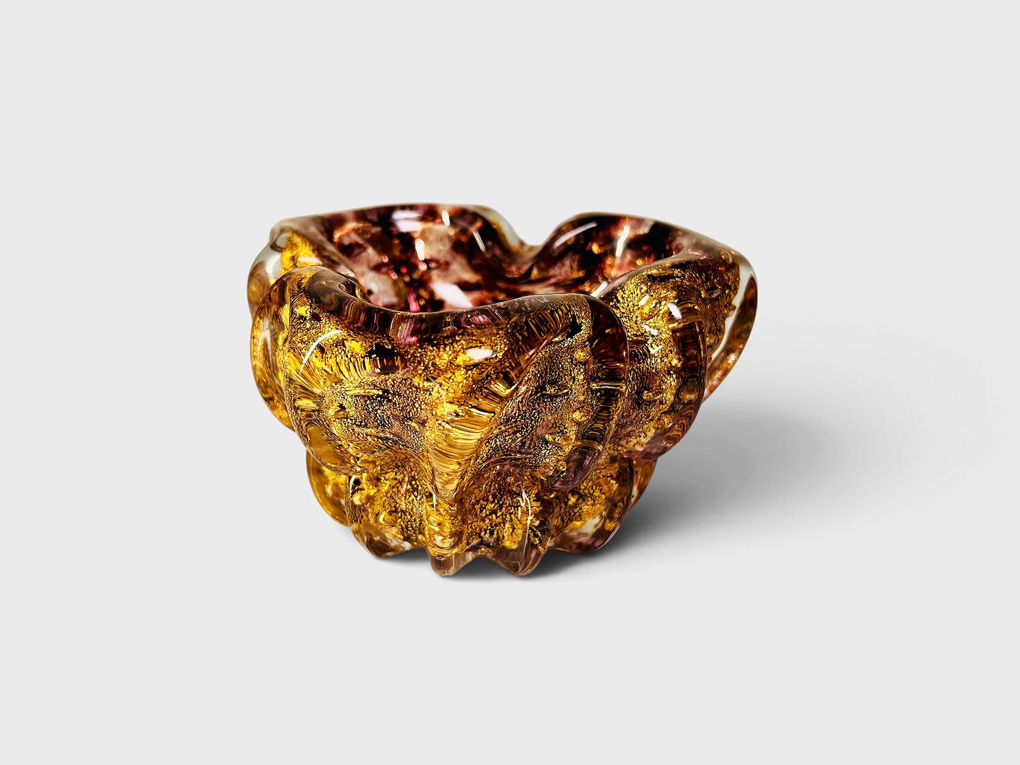 Splendid Murano Glass centrepiece by Barovier Toso, gold inclusions