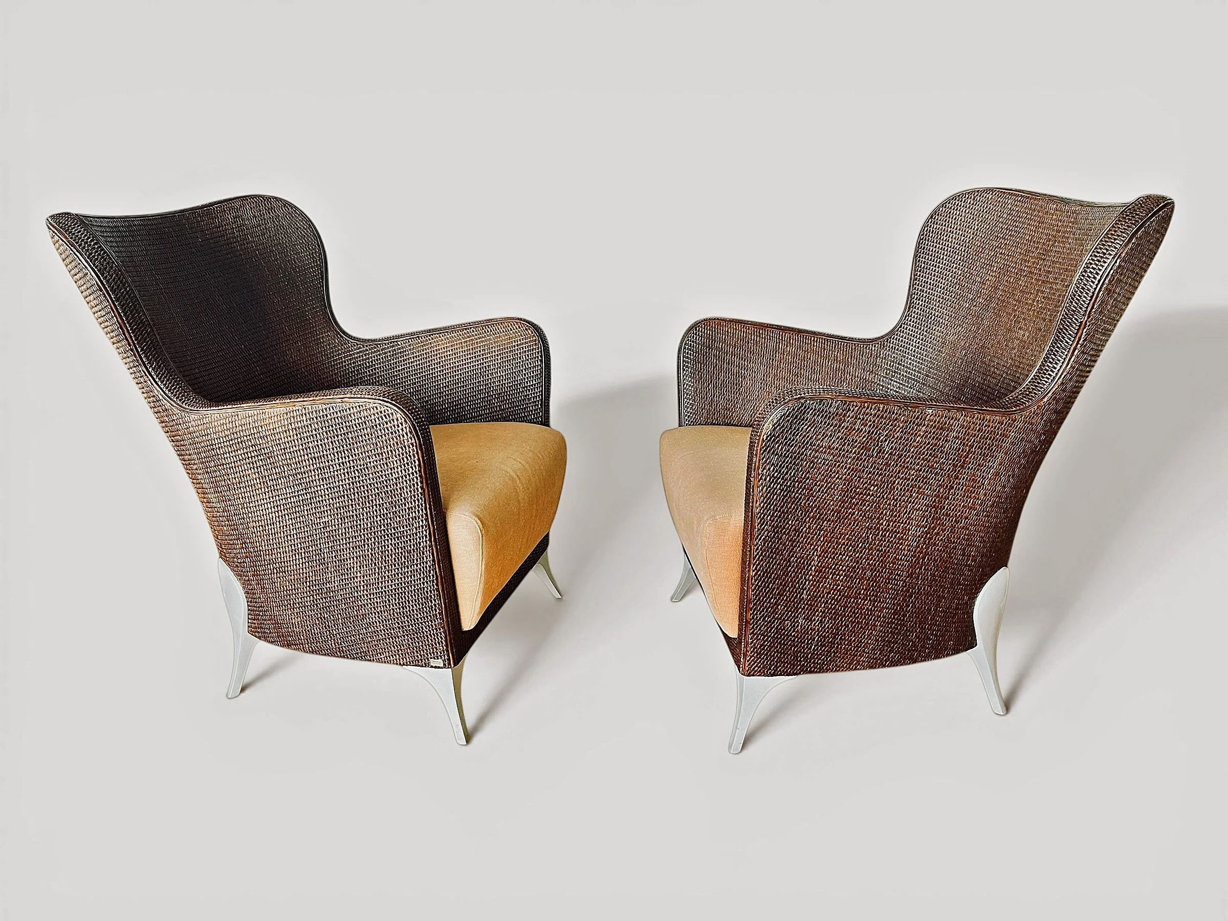 bonacina rattan armchairs