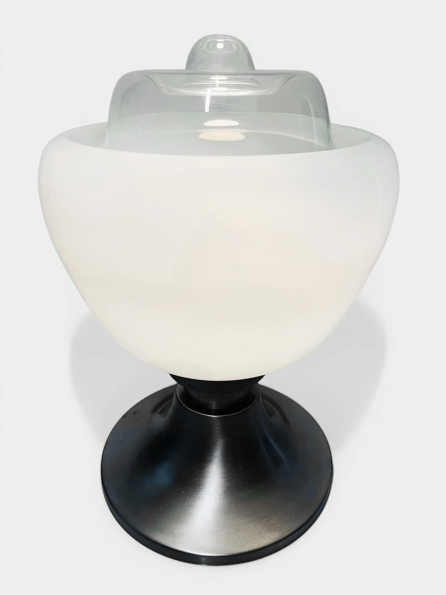 Carlo Nason, AV Mazzega, Murano opaline glass lamp, lattimo glass lamp