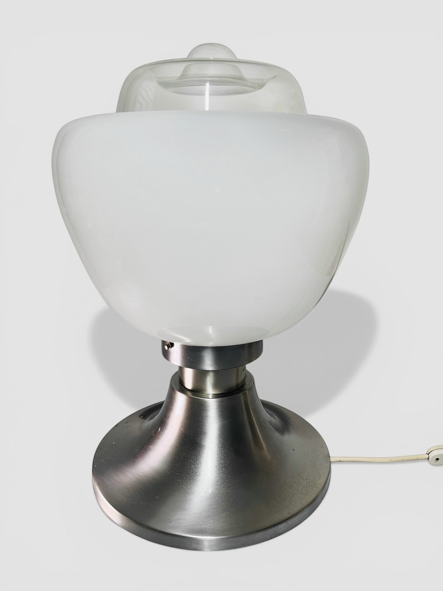 Carlo Nason, AV Mazzega, Murano opaline glass lamp, lattimo glass lamp
