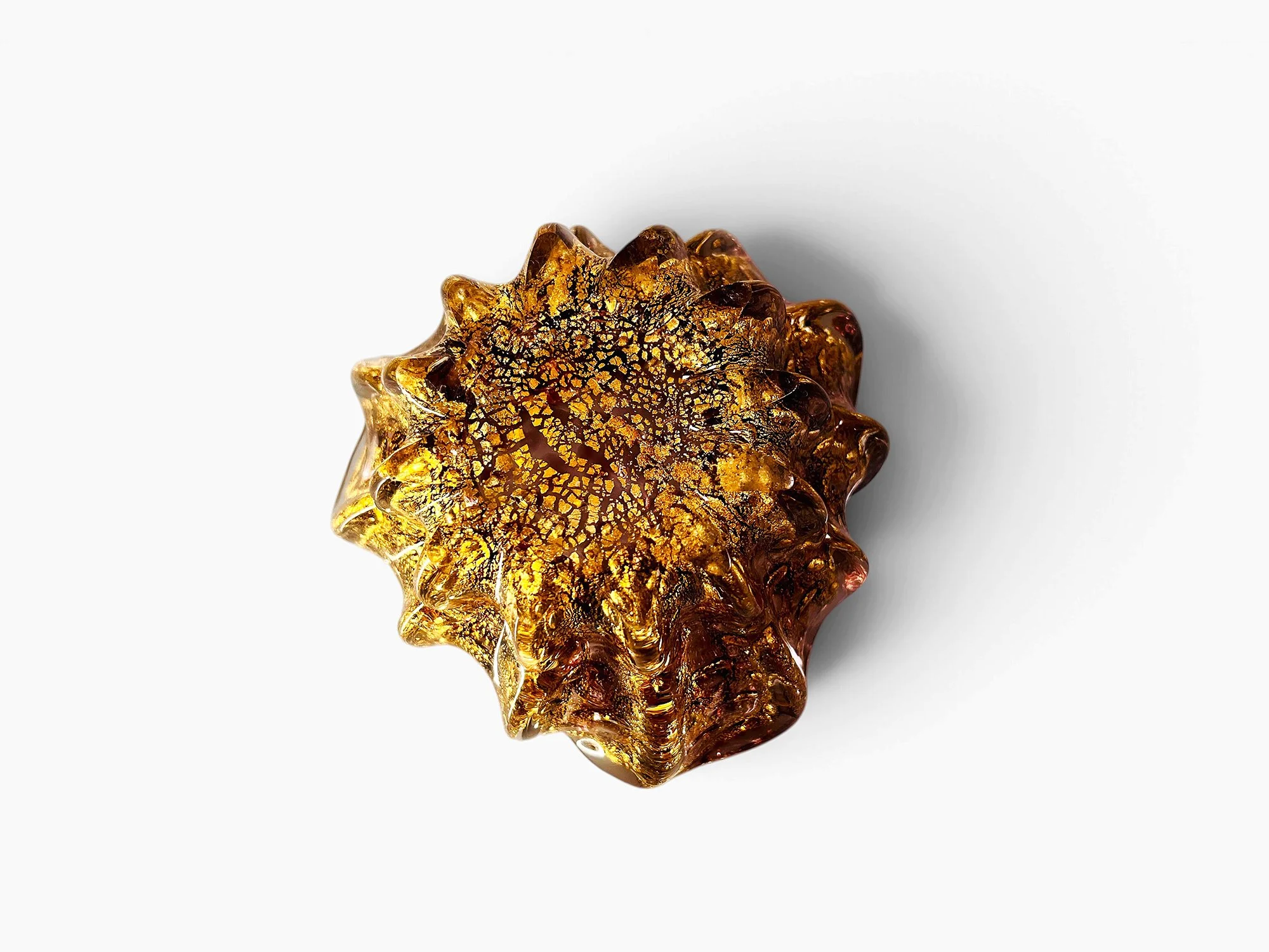 Splendid Murano Glass centrepiece by Barovier Toso, gold inclusions