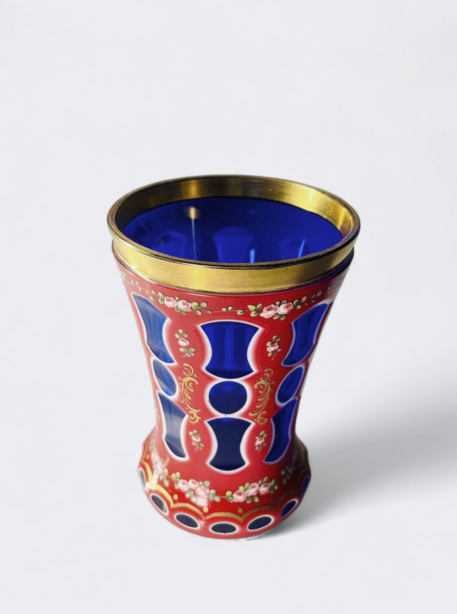 Bohemian glass vase, biedermeier glass