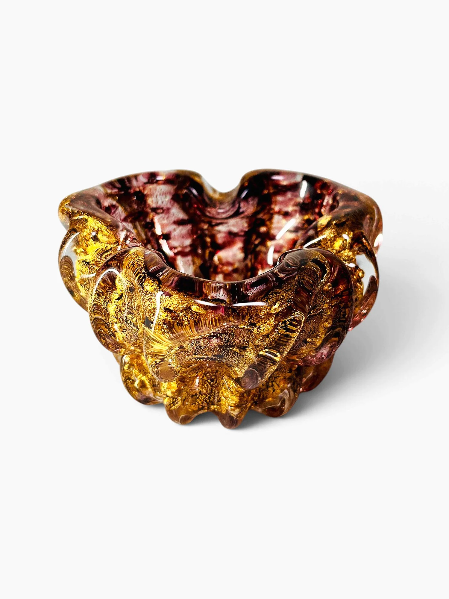 Splendid Murano Glass centrepiece by Barovier Toso, gold inclusions