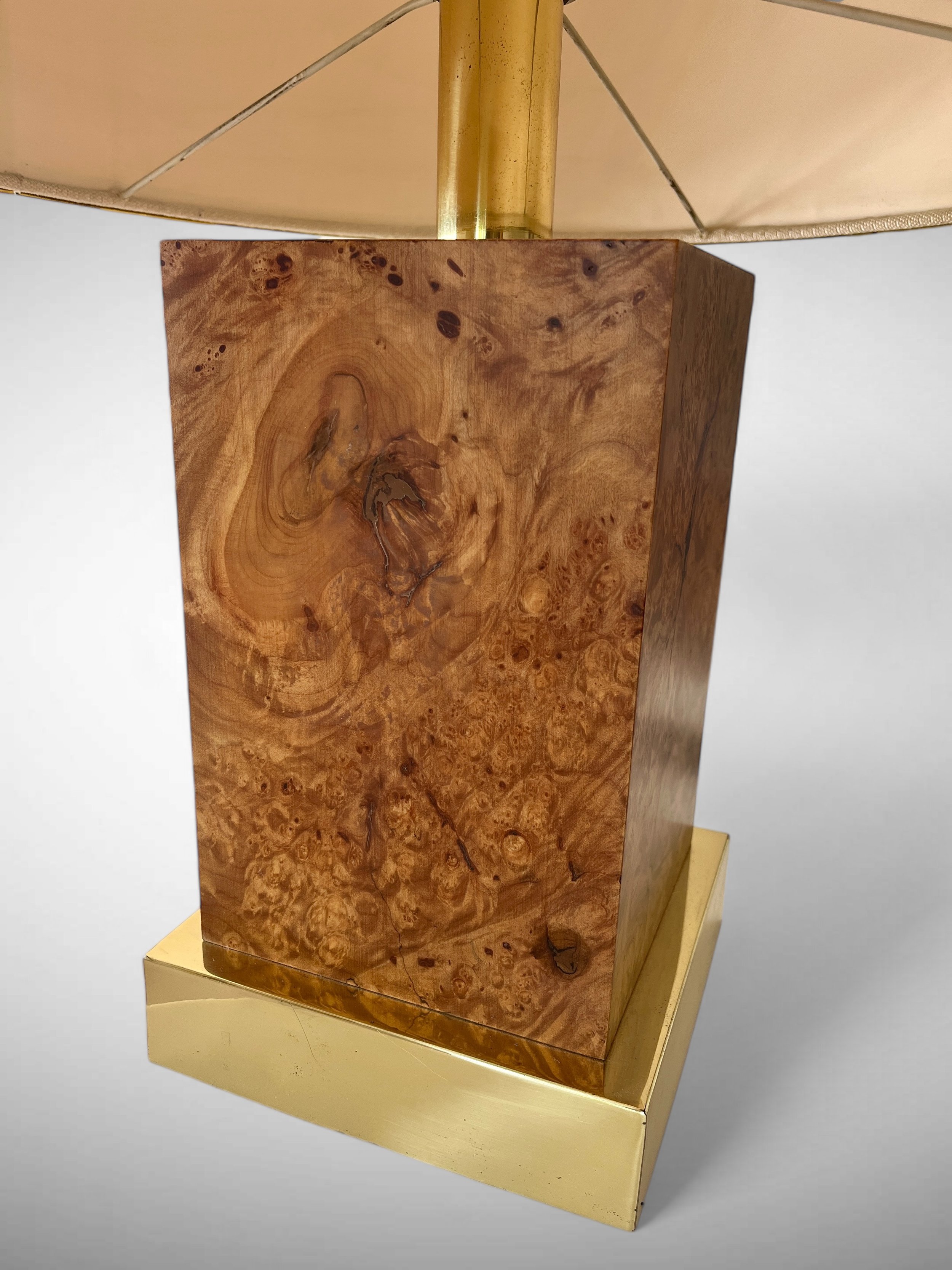 Romeo Rega, burl wood table lamp