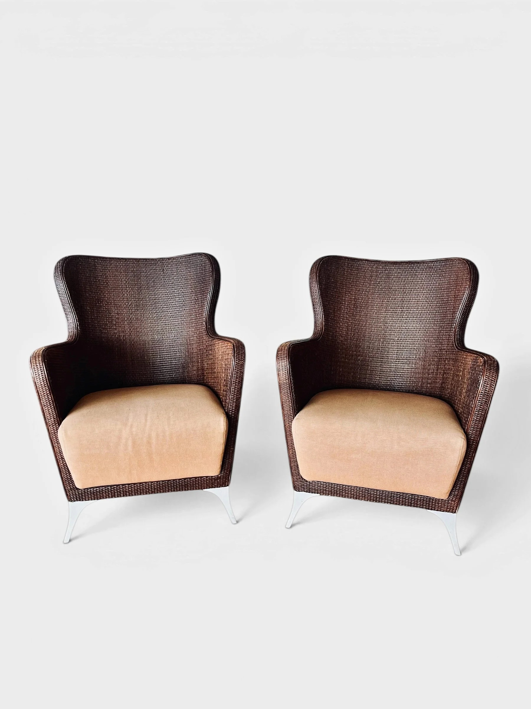 bonacina rattan armchairs