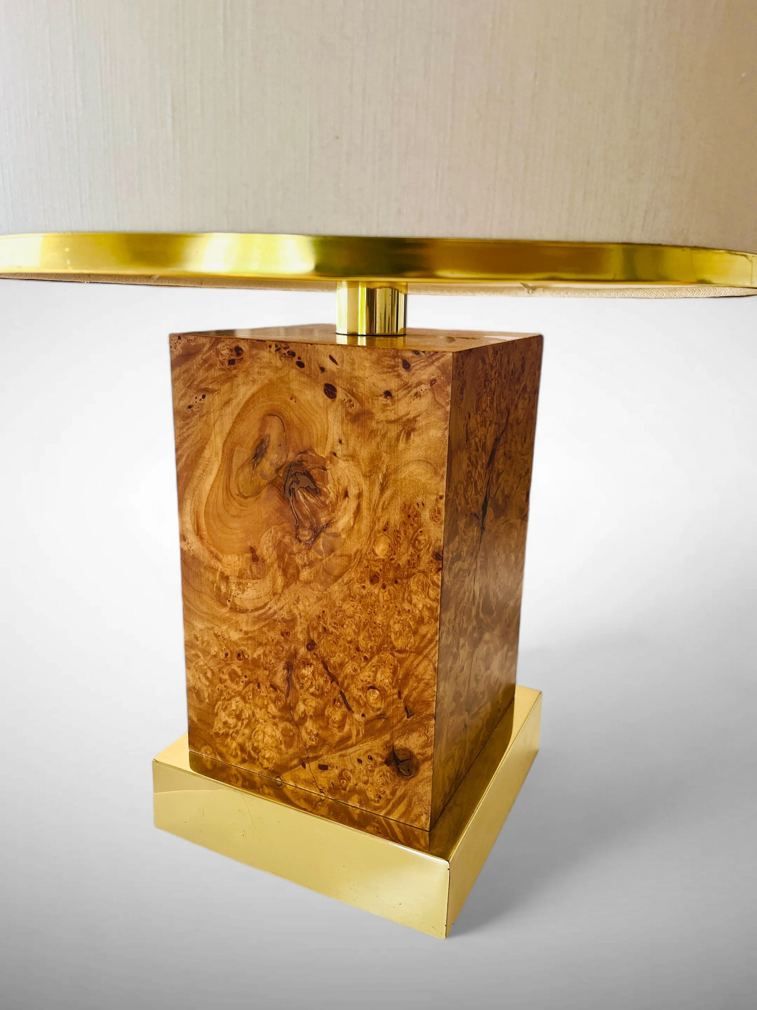 Romeo Rega, burl wood table lamp