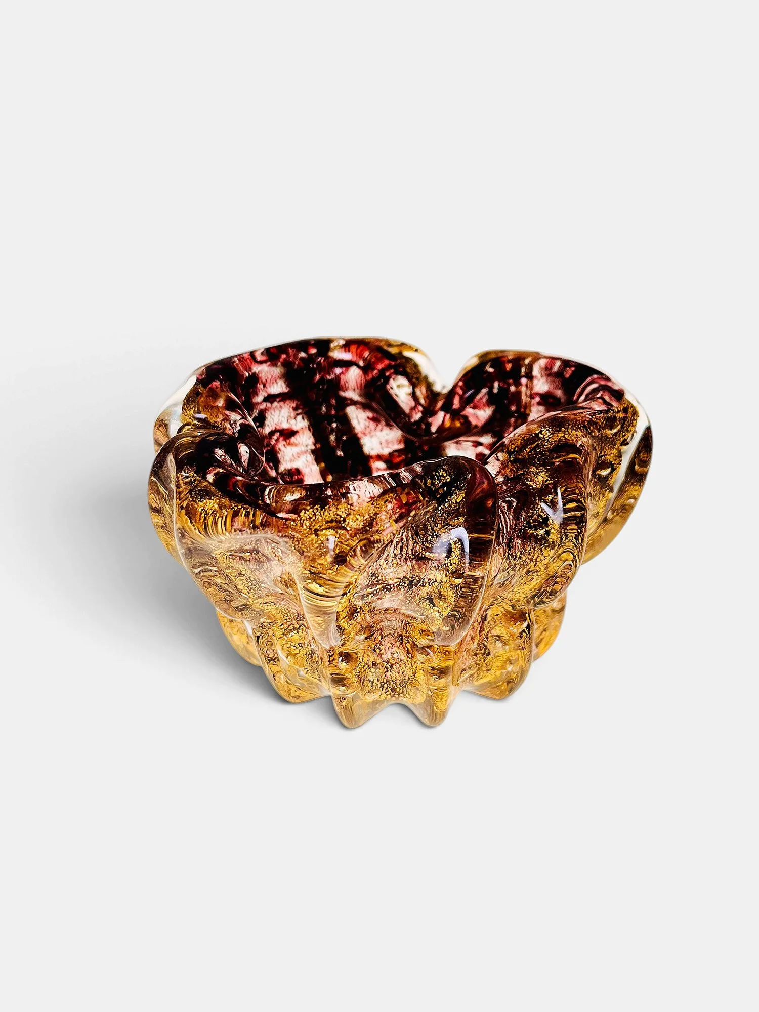 Splendid Murano Glass centrepiece by Barovier Toso, gold inclusions