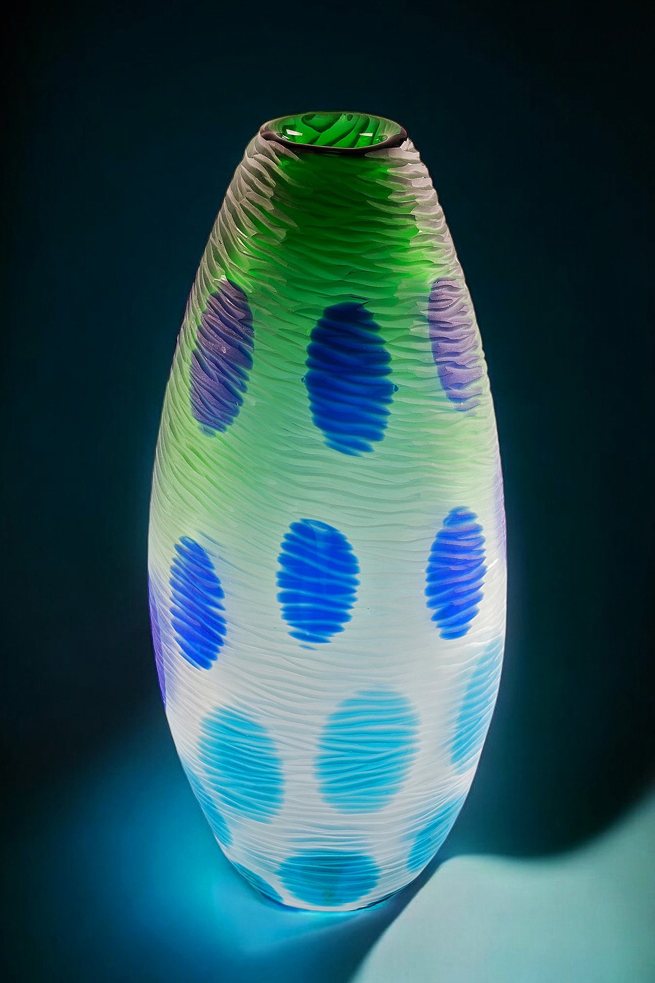 Paolo Crepax, Murano, Battuto Vase, Murano Glass