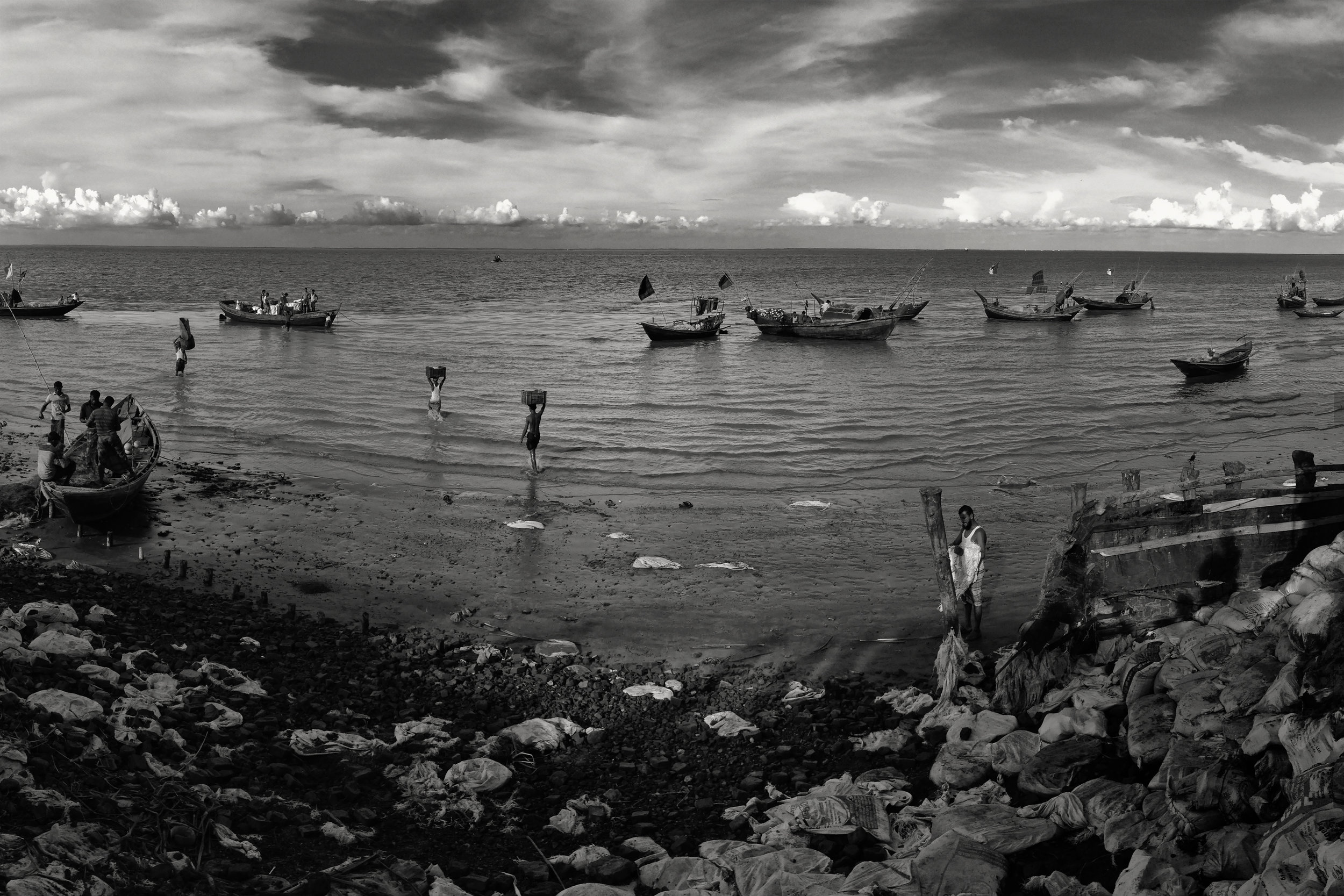 This dock usually sees hundreds of boats in the hilsa fishing season. The year this was taken (2014) was the worst fishing season in 35 years, the locals said. 