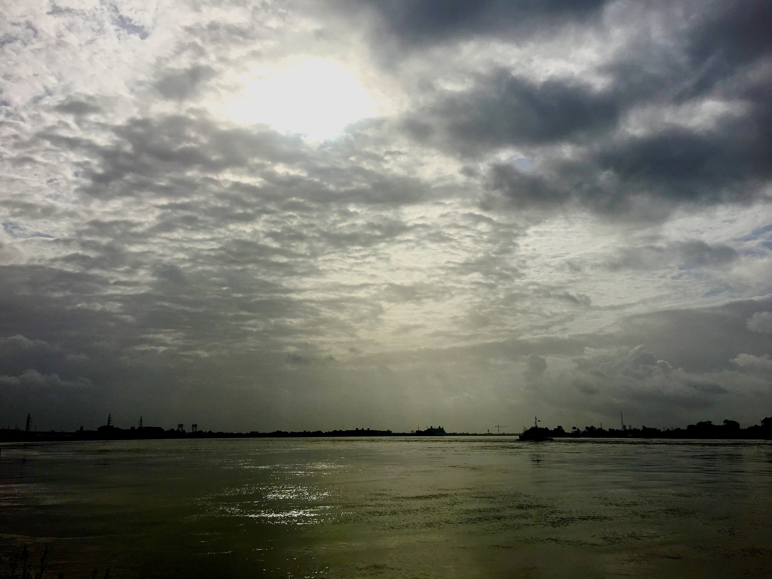 French Quarter Sunrise guest Angie Rubin of Los Angeles caught this dramatic view of the Mississippi in early morning light.