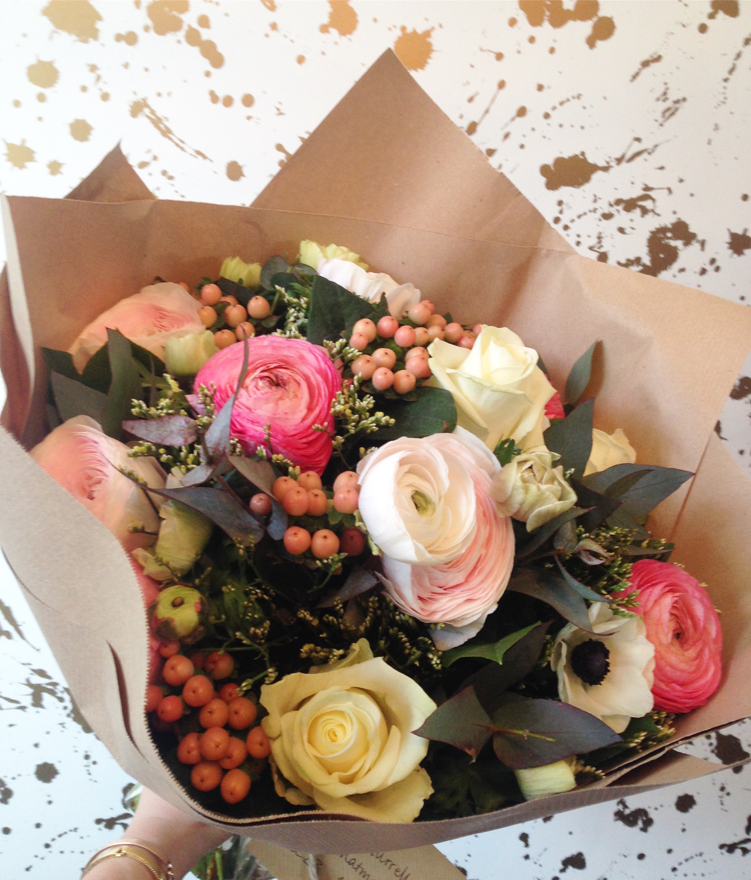 Roses, ranunculus and anemones from The Fresh Flower Company