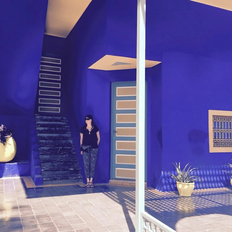 Emilie in her happy place, Le Jardin Majorelle in Marrakech