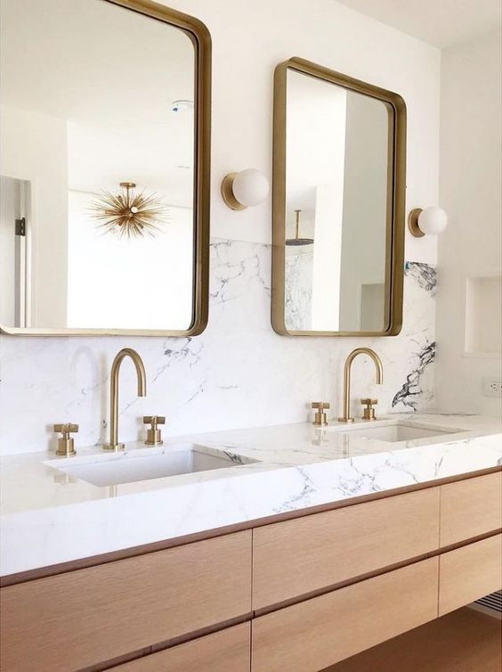 12 Brass Bathroom Wall Lights That You Actually Want To Gold Is A Neutral - Mid Century Modern Bathroom Wall Light