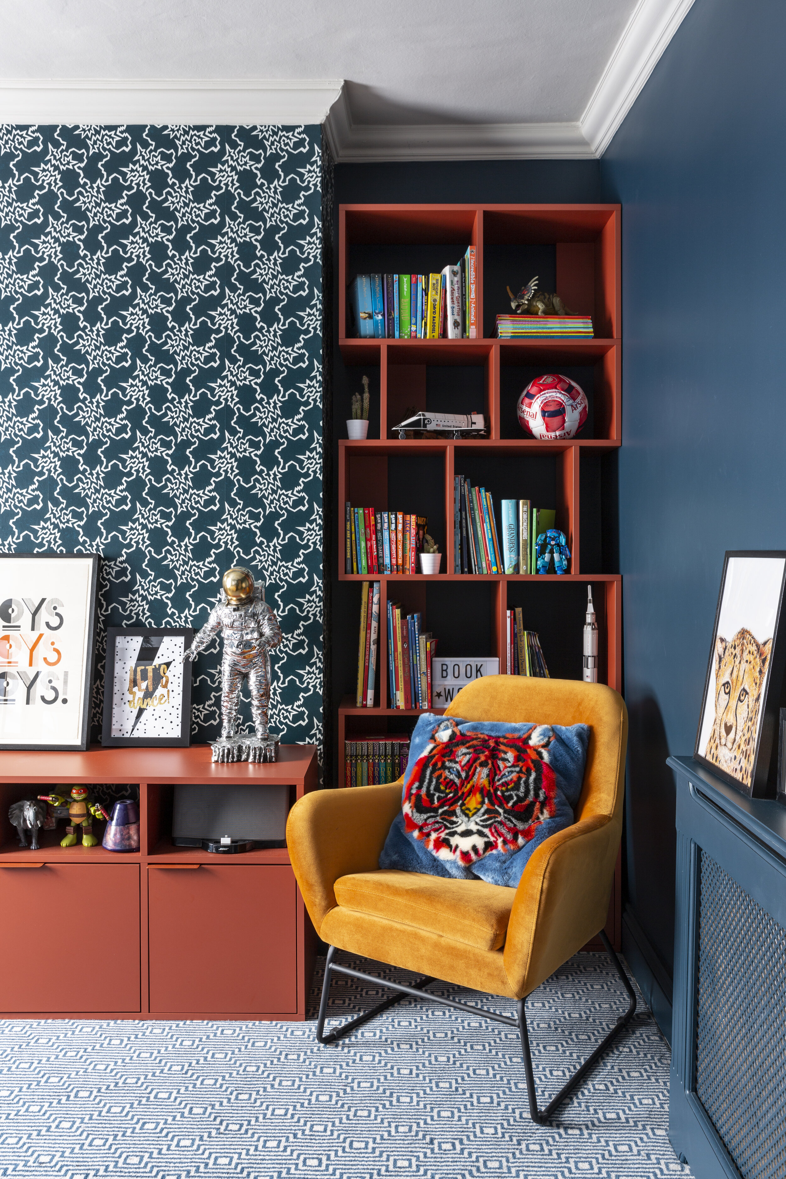 Bold Bright And Colourful Boys Bedroom Makeover Gold Is A Neutral