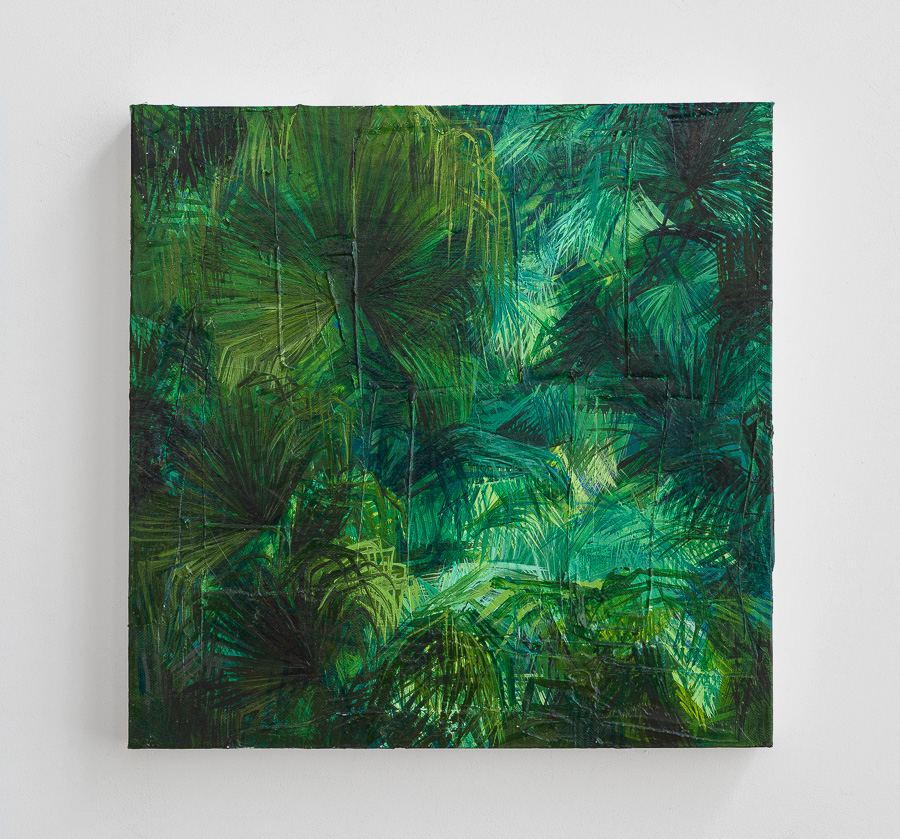  série Jungles - 2015  enduit et acrylique sur toile  40 x 40 x 4 cm 