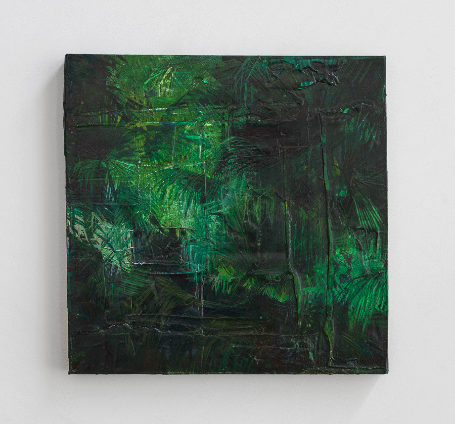  série Jungles - 2015  enduit et acrylique sur toile  40 x 40 x 4 cm 