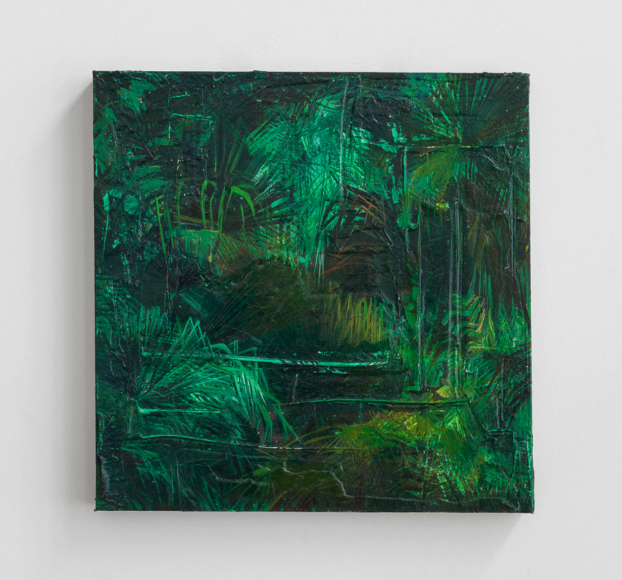  série Jungles - 2015  enduit et acrylique sur toile  40 x 40 x 4 cm 