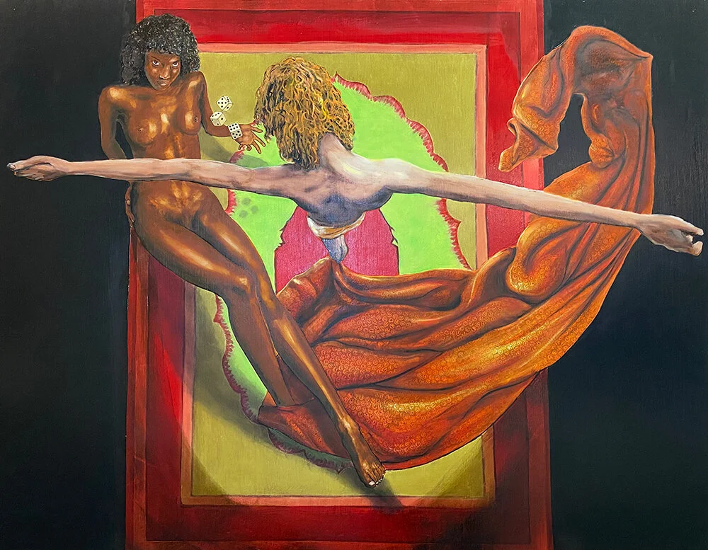 Stéphane Pencréac’h LES TRICHEURS 3 - 2021 - huile sur bois 114 x 146 cm