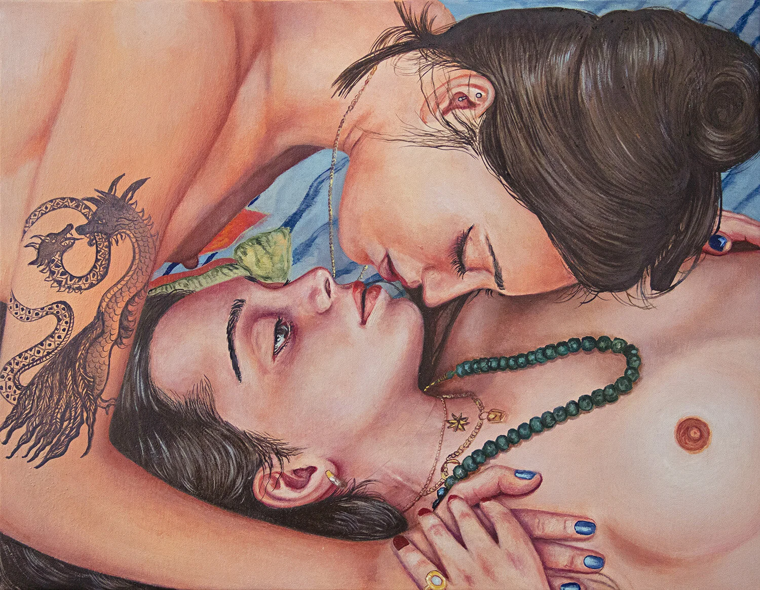 Nazanin Pouyandeh BÊTE À DEUX TÊTES - 2020 - huile sur toile  27 x 35 cm