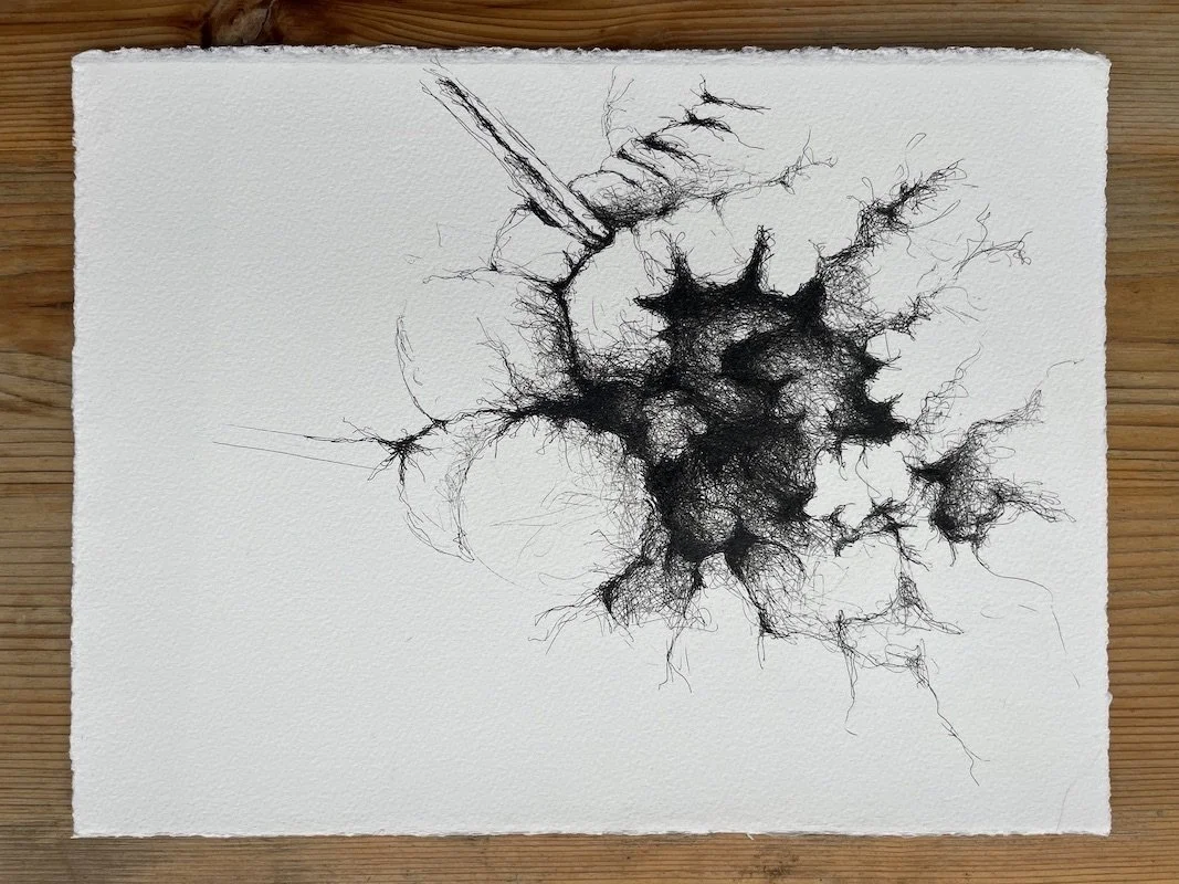  Le temps d'un résultat, pour Thinking Matters 2023  Stylo à bille sur papier / Ballpoint pen on paper 38 x 30 cm  