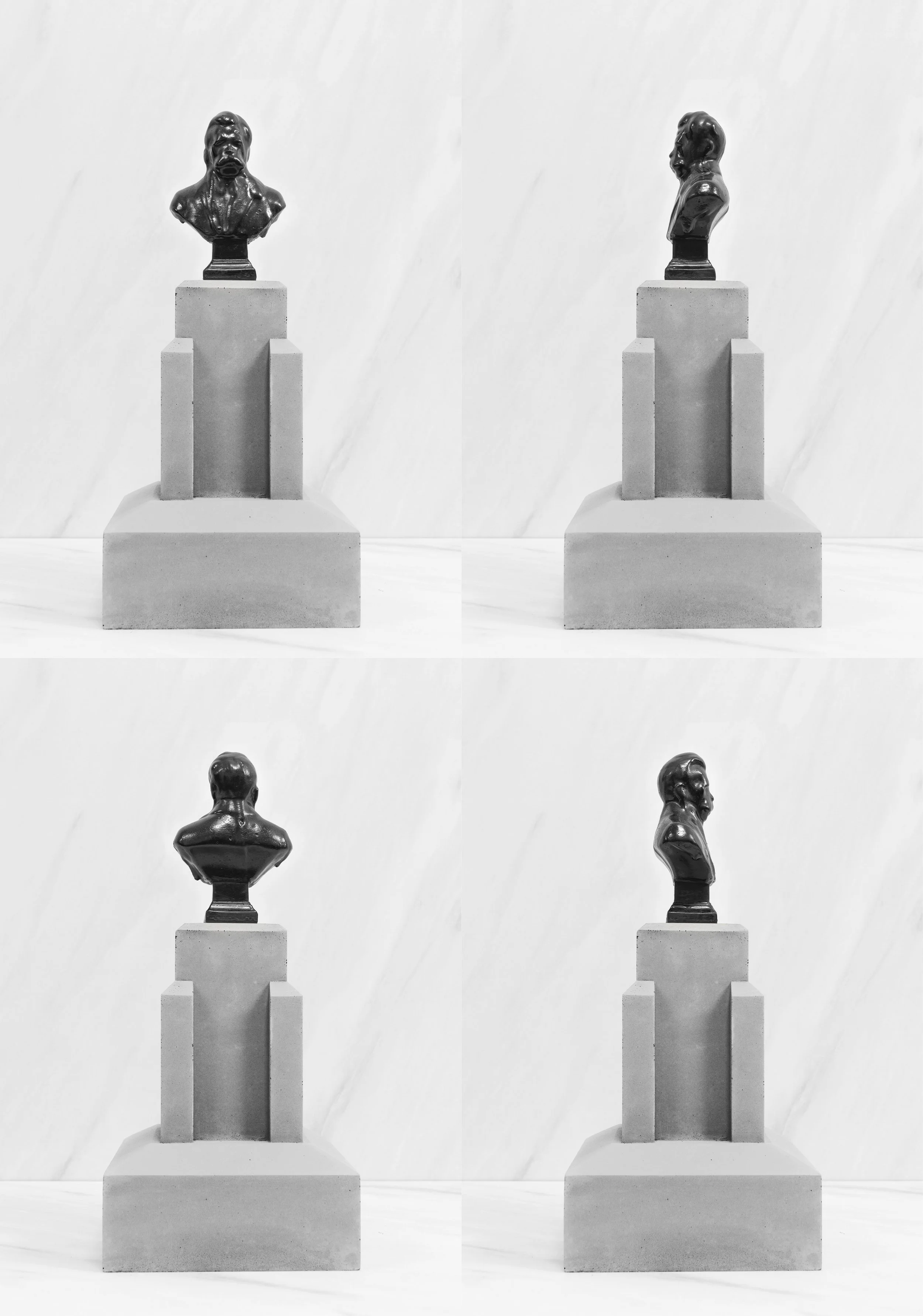 Friedrich Nietzsche,  Black Plaster Pinceps, 2023 Plâtre, gomme arabique, encaustique, mortier Plaster, gum arabic, encaustic, mortar  13 x 10 x 04 cm