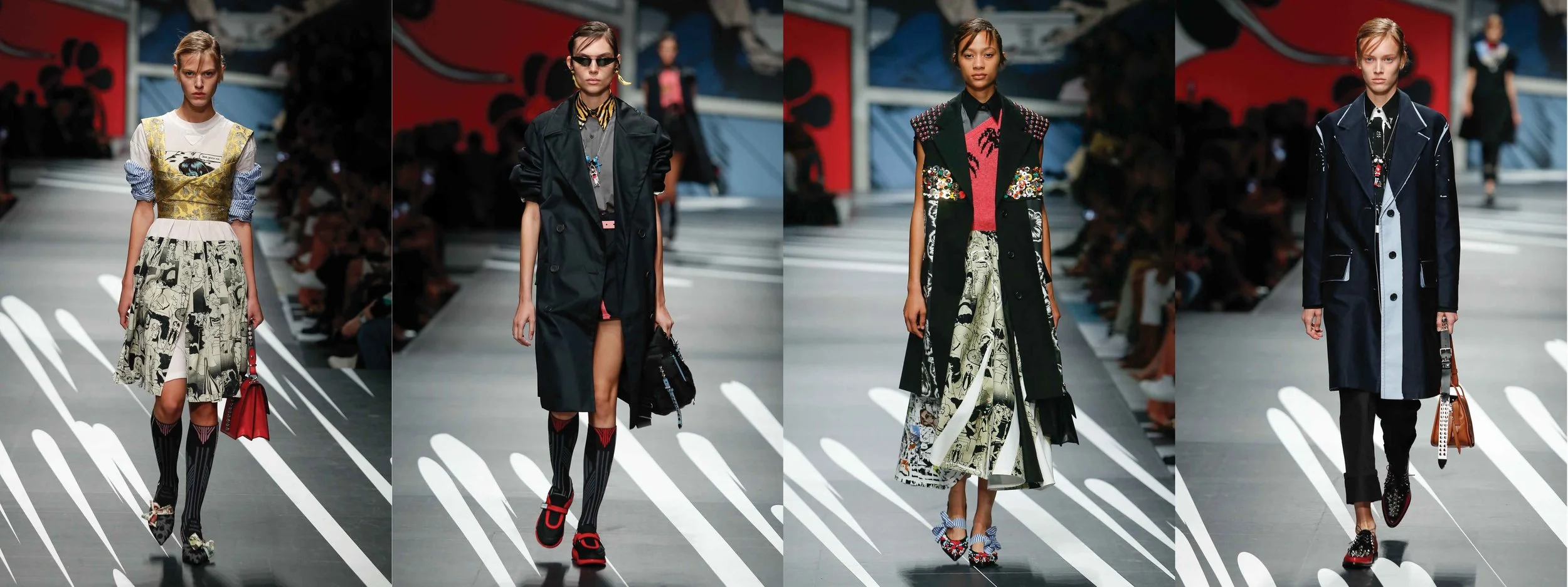 PRADA Donna SS18 | Runway Looks: 39, 14, 48, 08