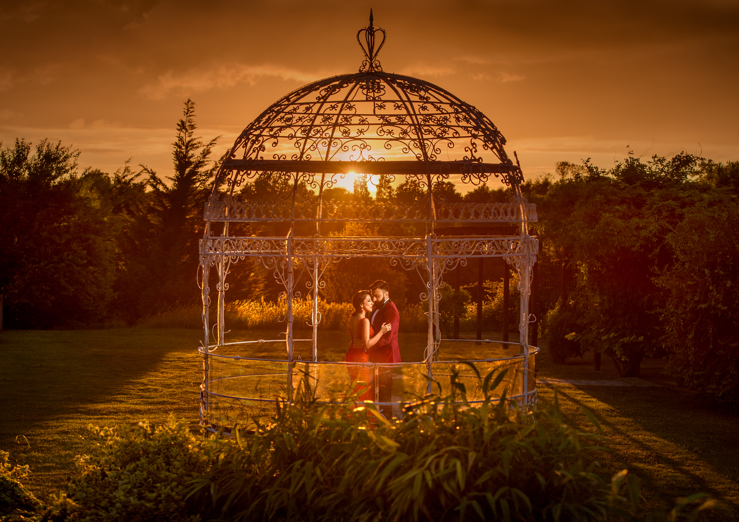 Satnam Photography Indian Hindu wedding photography london the grove sunset love