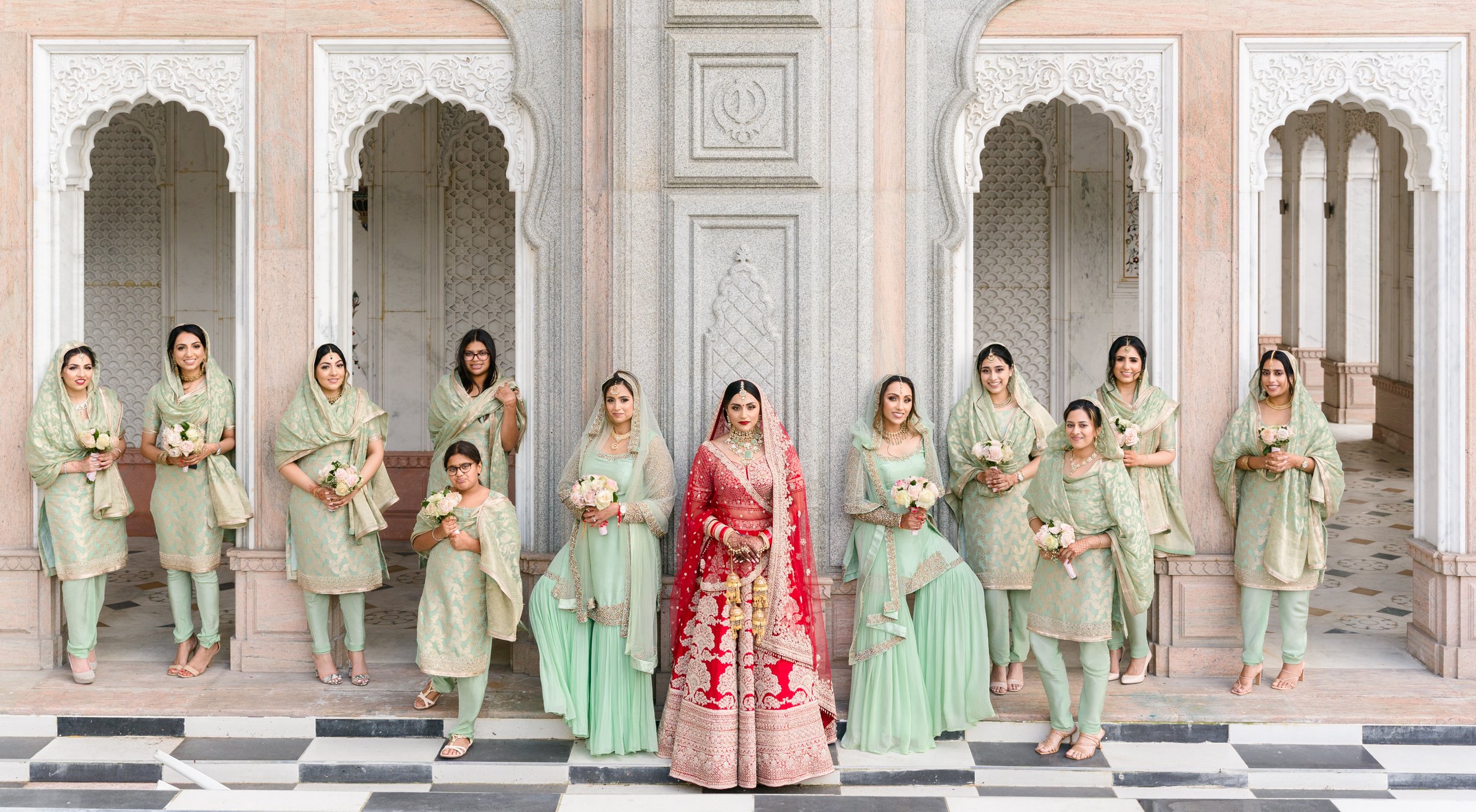 gravesend gurdwara bridesmaids Sikh wedding photography London 