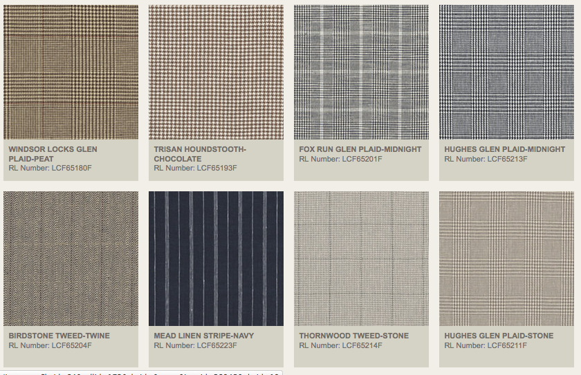 A few of my favorite swatches from Ralph Lauren Home 