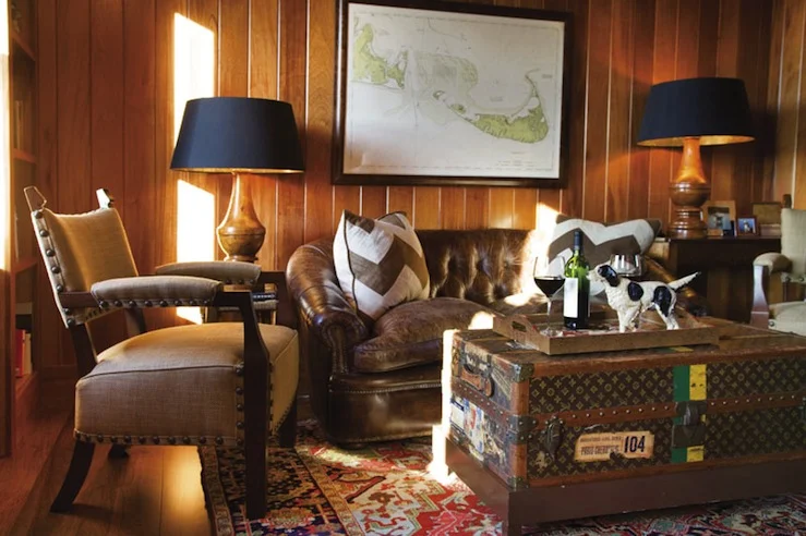 Vintage Louis Vuitton trunk used as a coffee table 