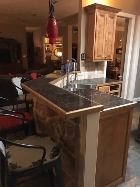 Before: Multi-level bars and counters sounded like a great idea to everyone in the early 2000's. I will never know why. 