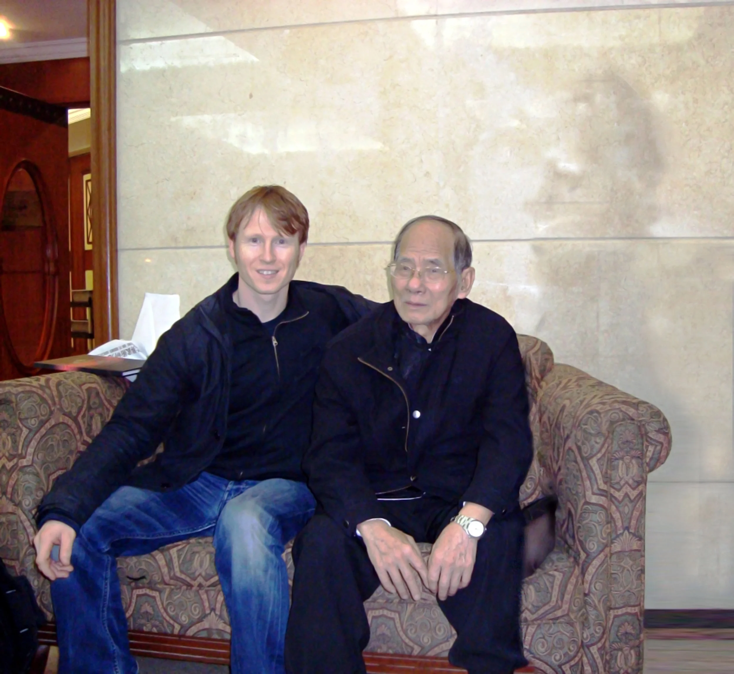 Niel with Great Grandmaster Wong Gong the Keep of the Jiangmen lineage of Lohan.