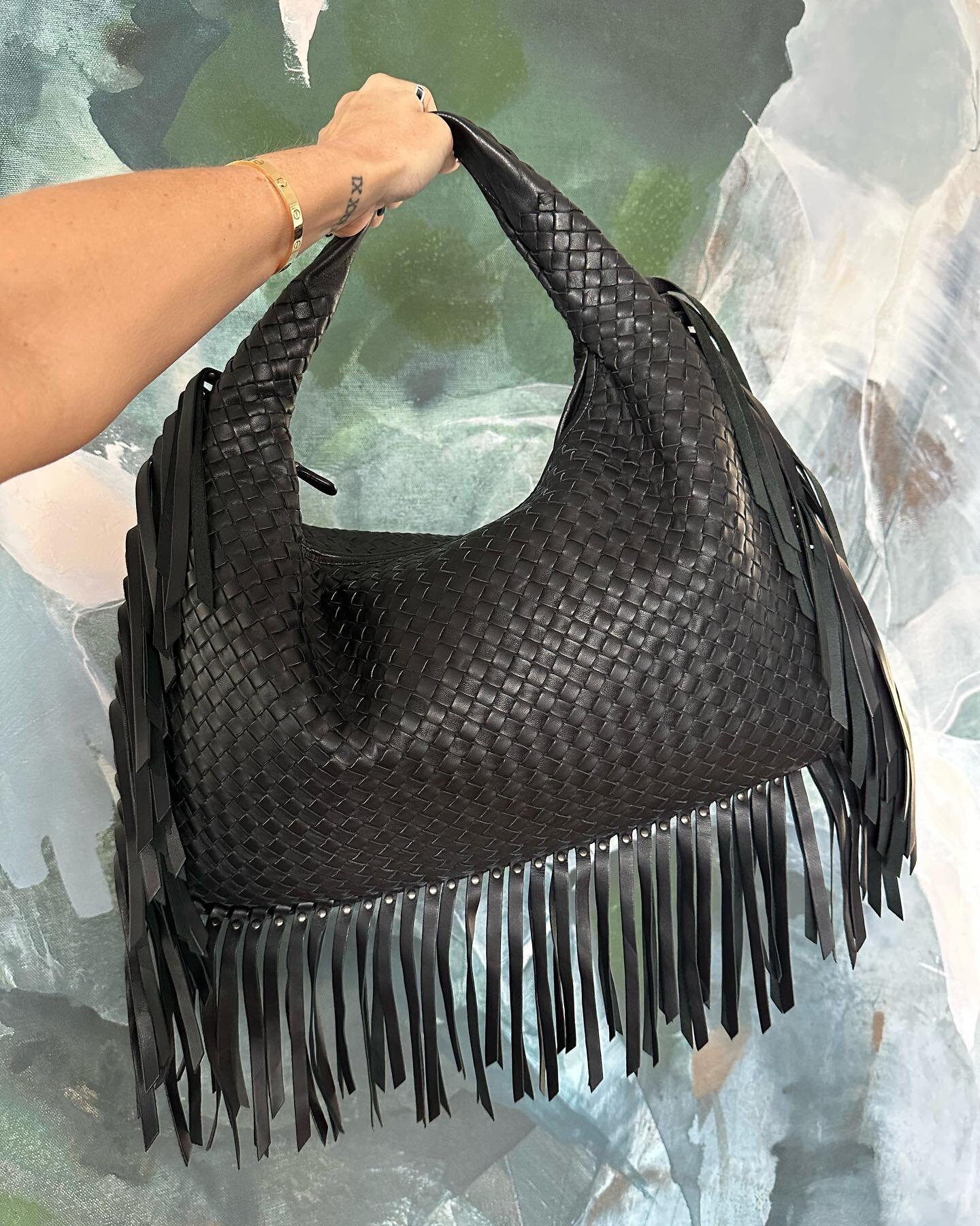 Soooo good and such a steal&hellip; Black Nappa Leather Intrecciato Large Fringe Hobo in excellent condition with dust bag. This is such a beautiful bag and so on trend. $1595 (current retail+tax on it similar styles without fringe is around $4800) X