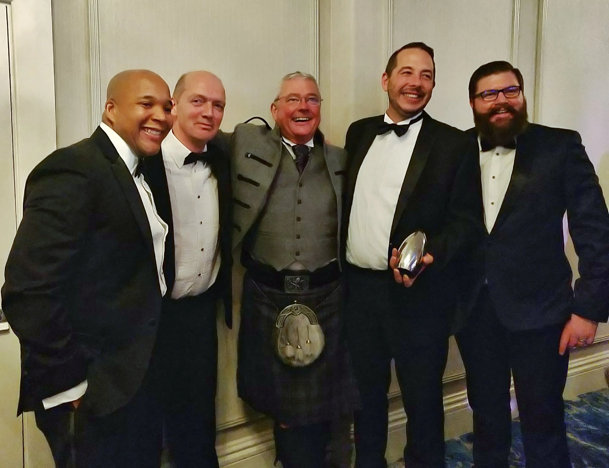 PTS’s Paul Rushbrooke celebrates with the Bloomberg L.P Team