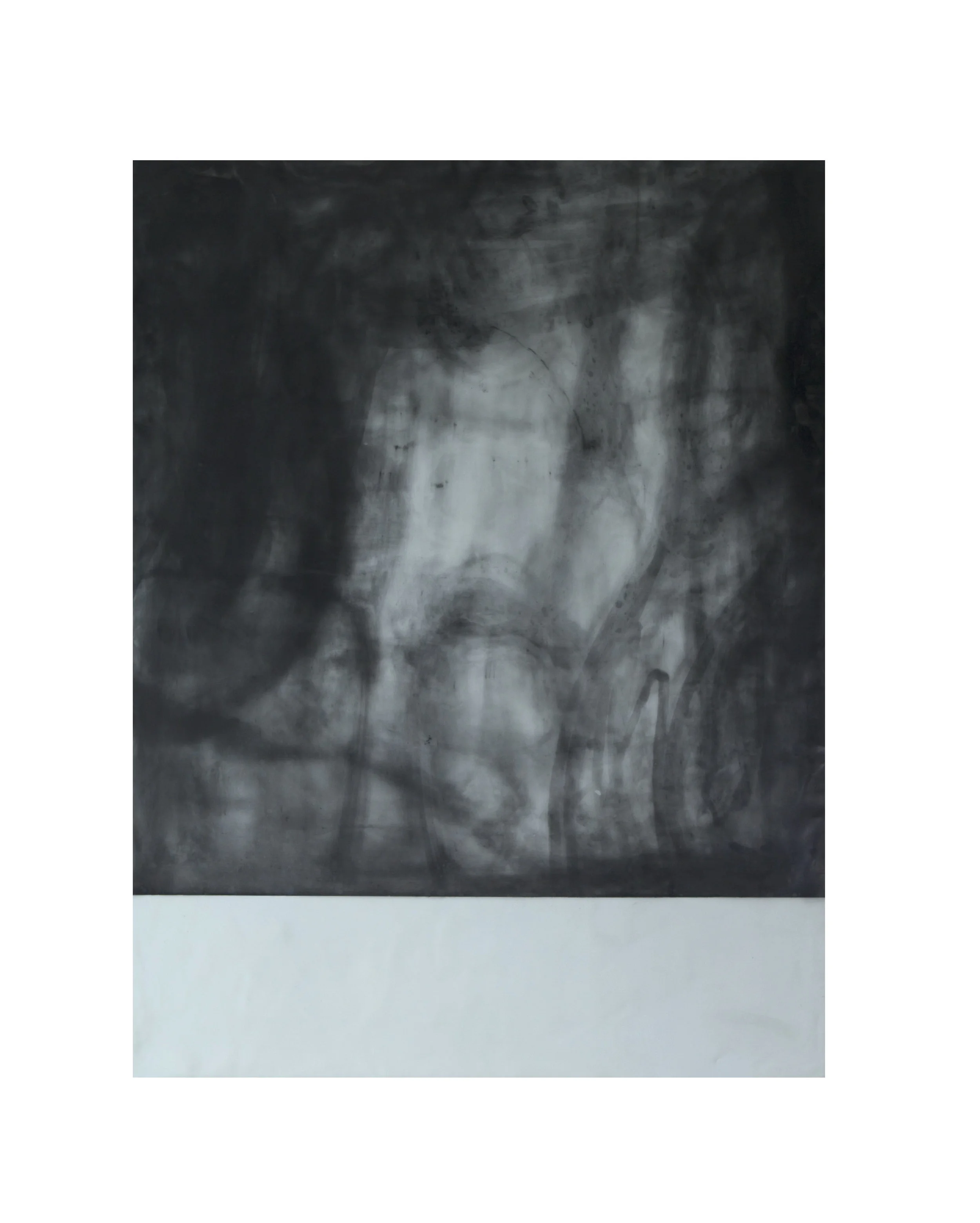 Another Kind of Silence, graphite on wax on wood, 30" x 22", 2017