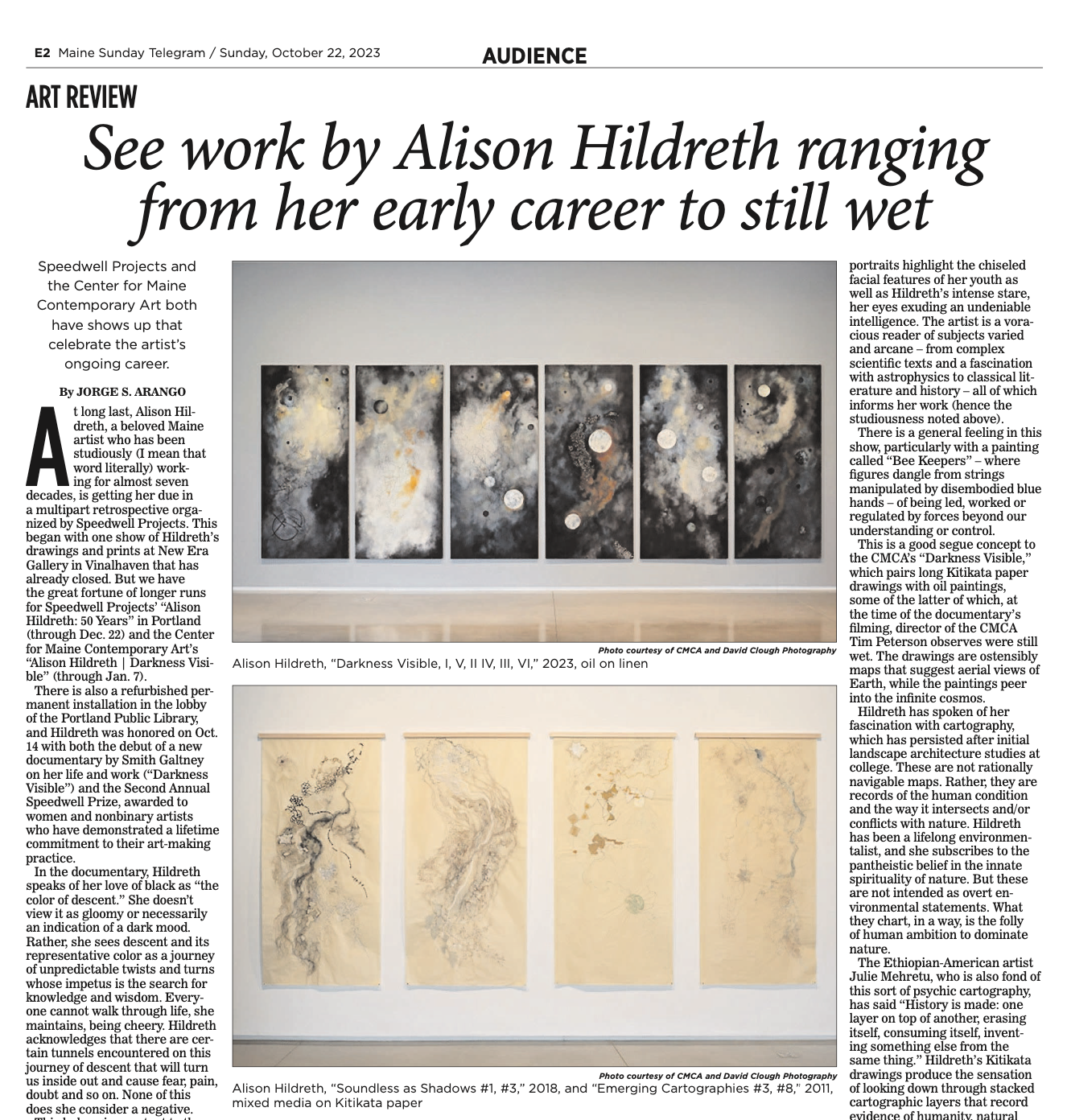 Maine Sunday Telegram Review - Alison Hildreth