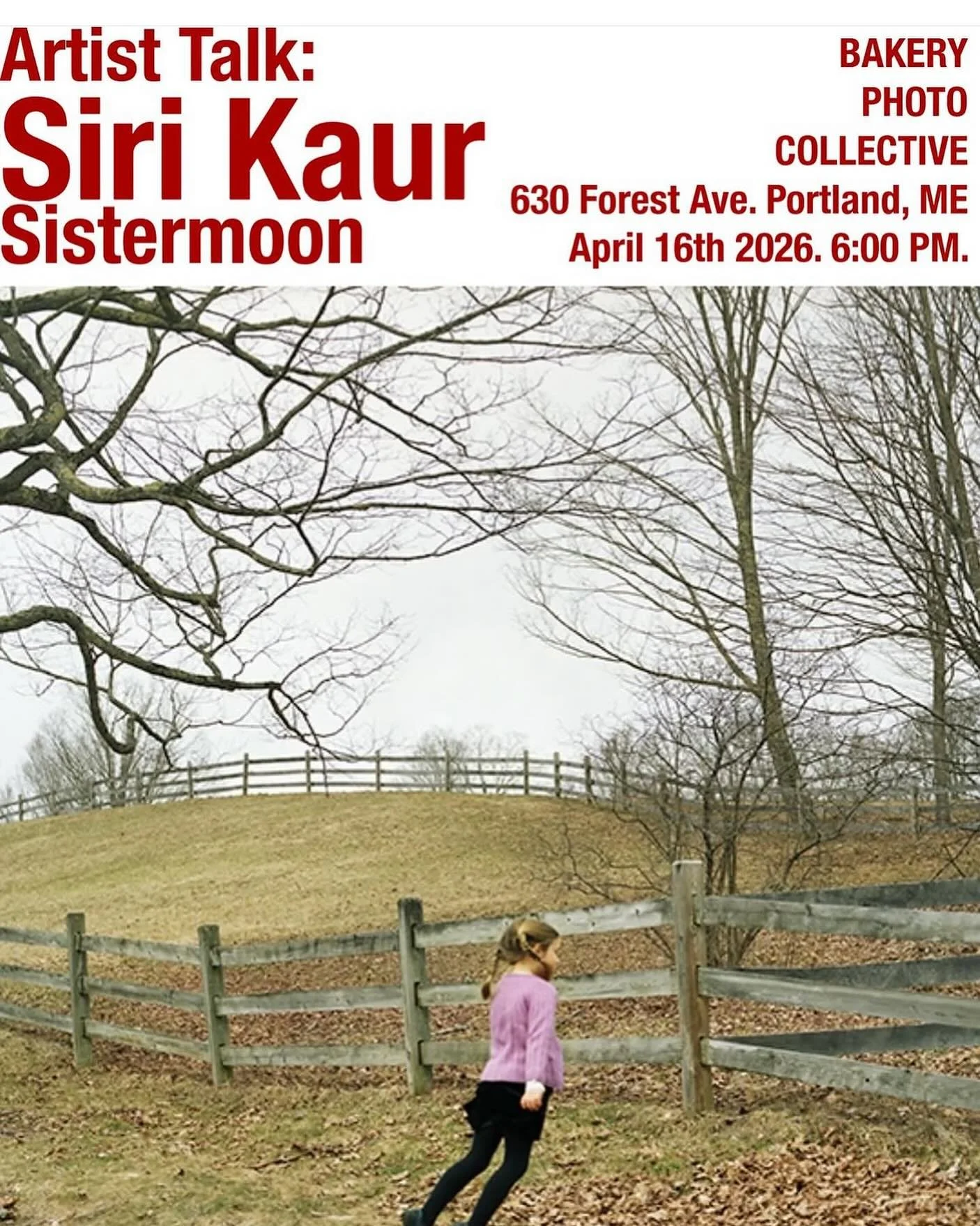 Friends in Portland, please note the upcoming talk with @sirikaur @bakeryphotocollective in one week!

Please note this terrific photo is cropped. Very sorry about that.