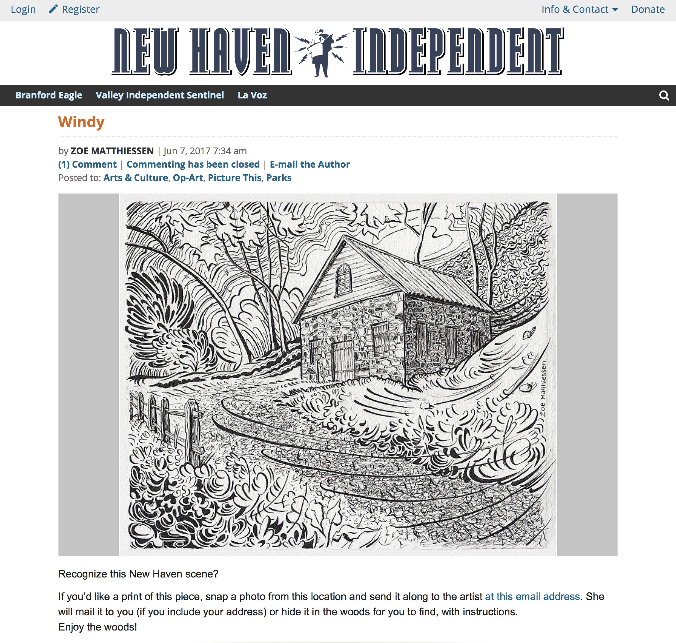 "Parks" for the Op-Art "Picture This" column in New Haven Independent