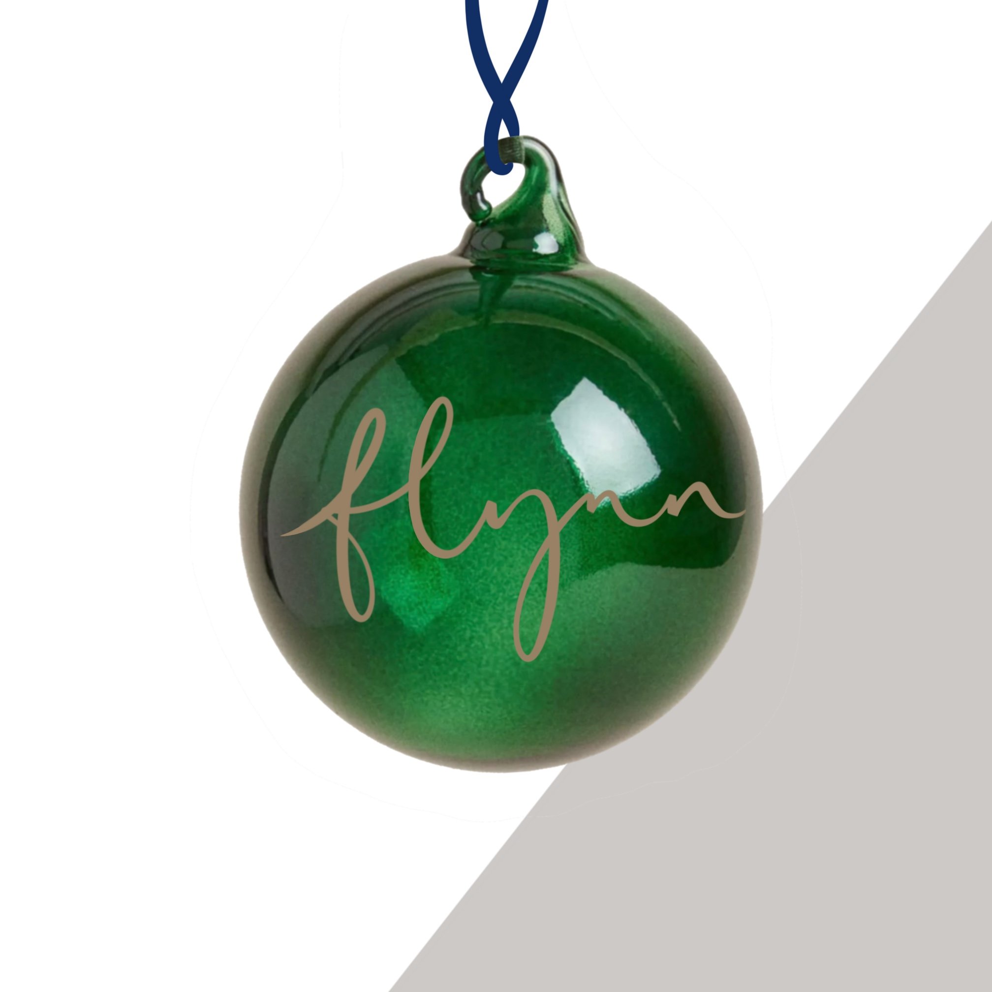 Custom Green Glass Round Bauble