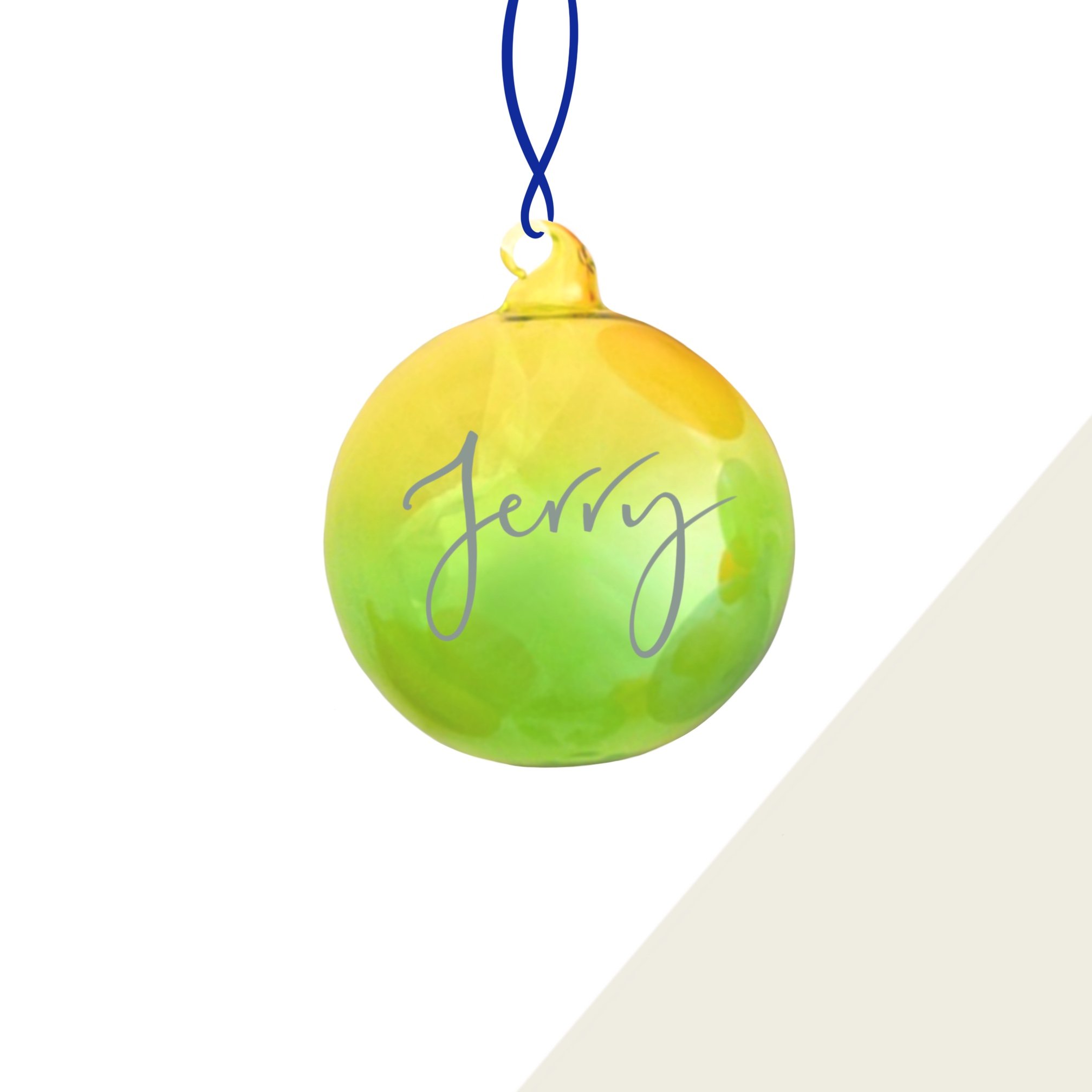 Custom Ombre Glass Bauble - Gold | Green