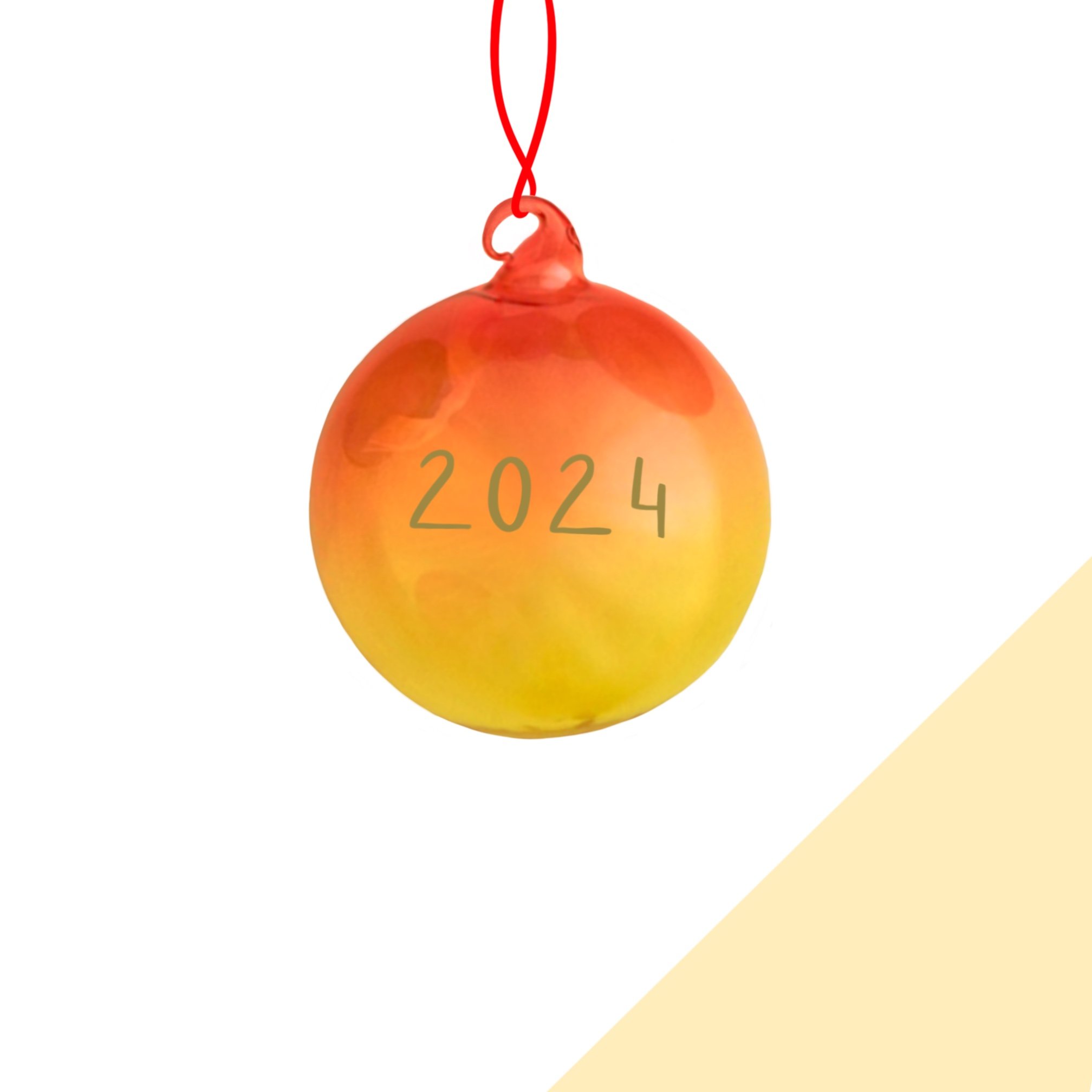 Custom Ombre Glass Bauble - Orange | Gold