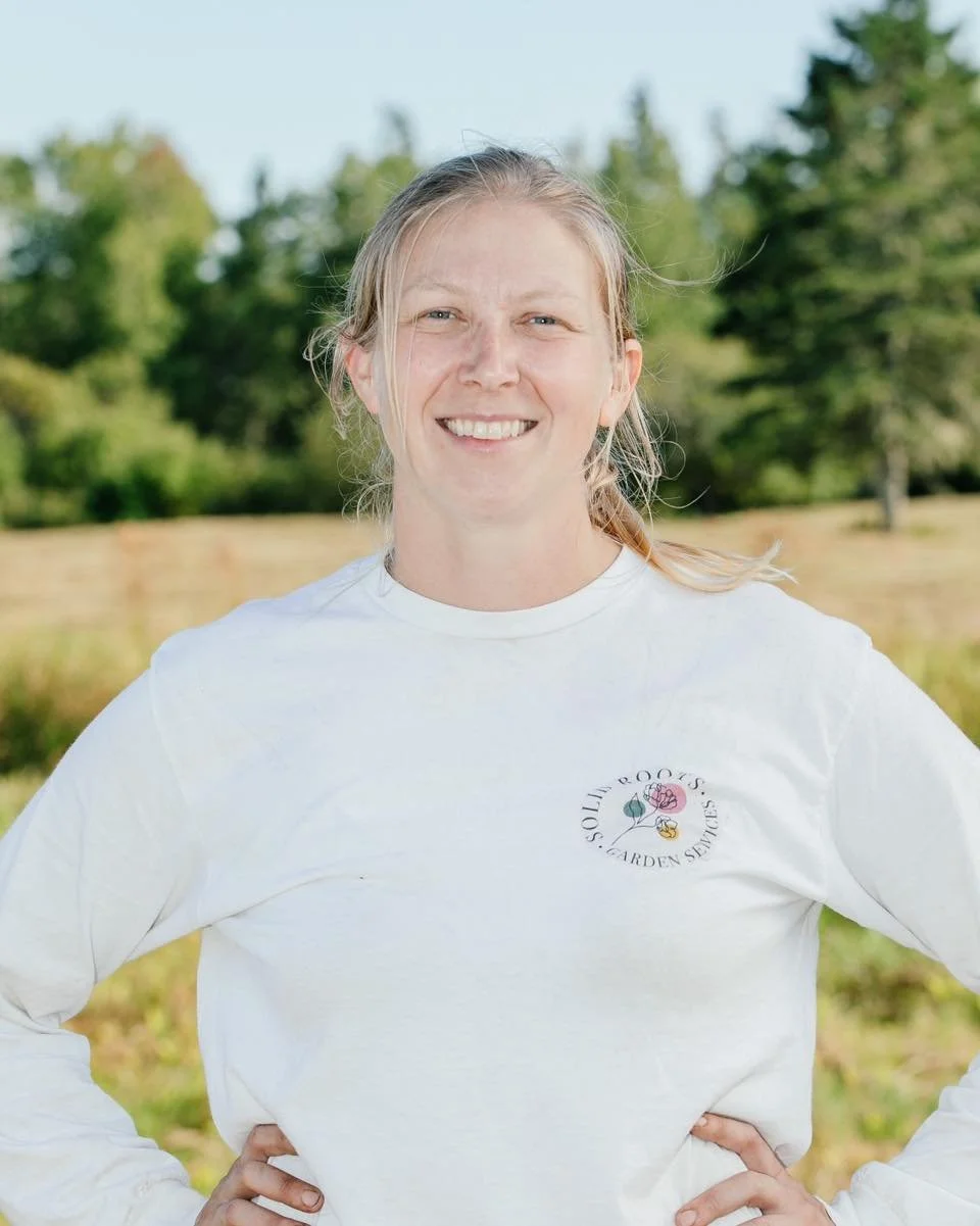 Meet our owner Lacey! Lacey Sinclair has been farming and gardening in Maine for over ten years, turning her passion for plants into a career of making spaces beautiful and functional. As the founder of Solid Roots, she brings not only expertise but 