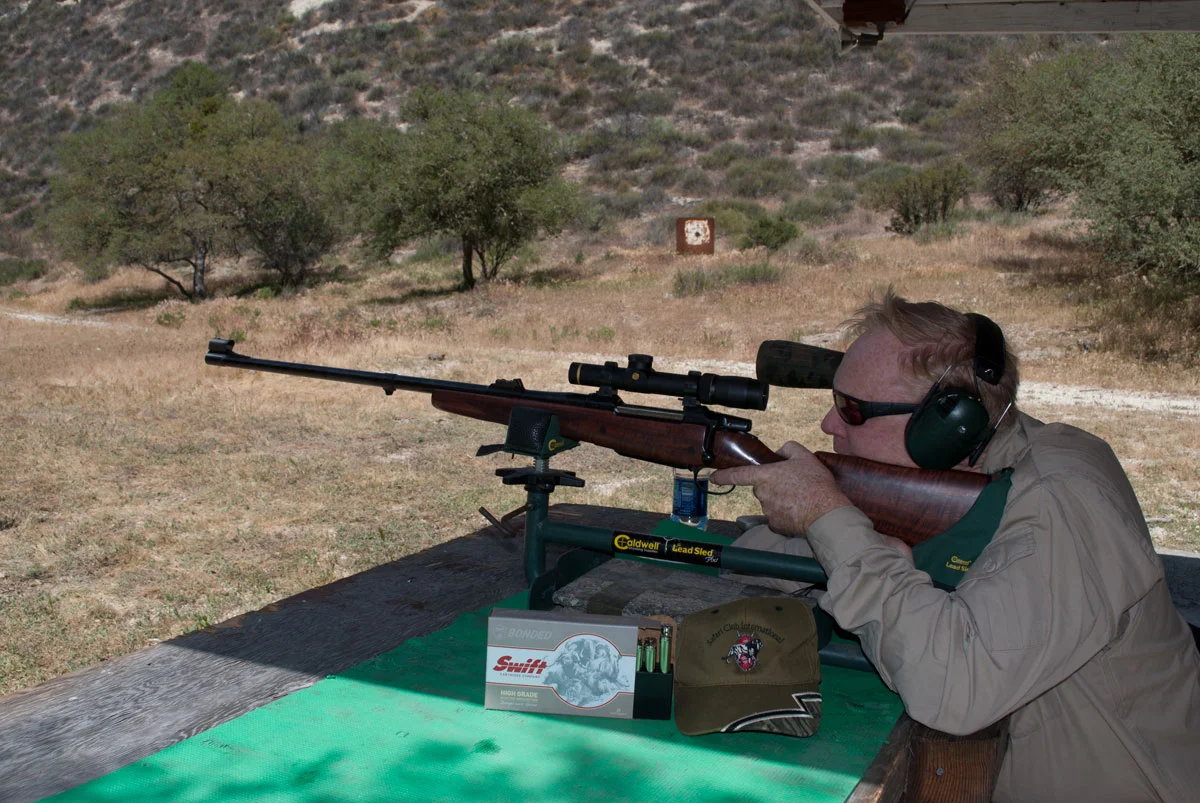 On the bench with Swift’s new High Grade ammo. This rifle is a CZ 550 in .375 H&H.