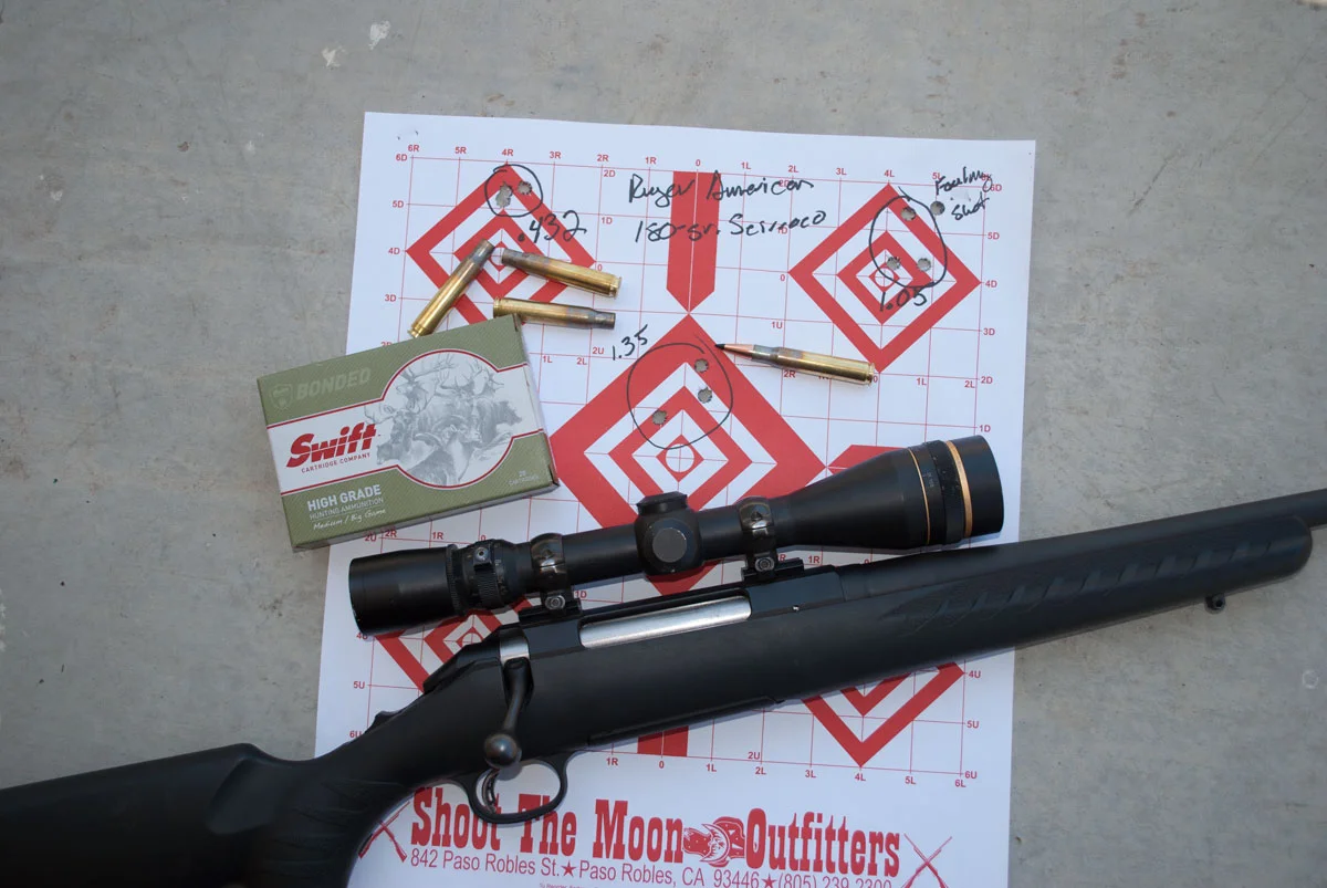 Boddington’s Ruger American in .30-06 really liked the High Grade 180-grain Scirocco load. The groups from this rifle averaged .94, very solid for a factory rifle with factory ammo!
