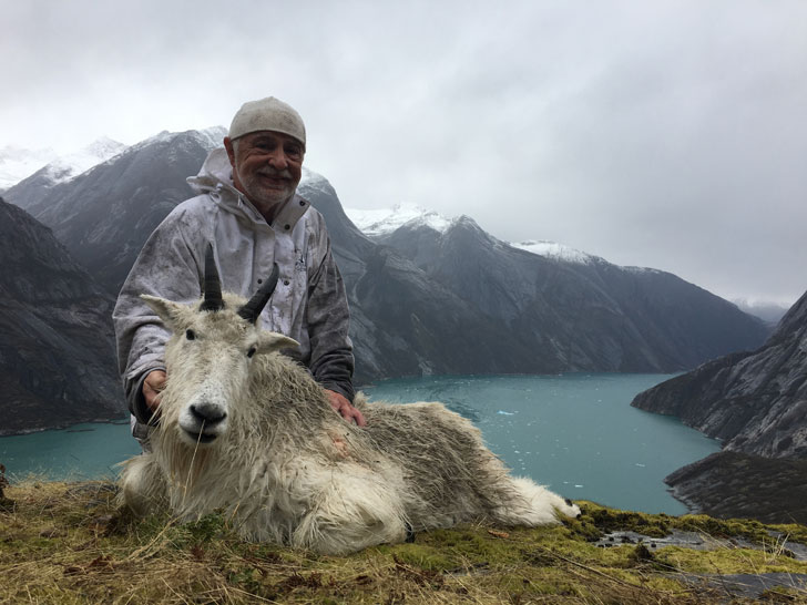 The author with his hard won goat.
