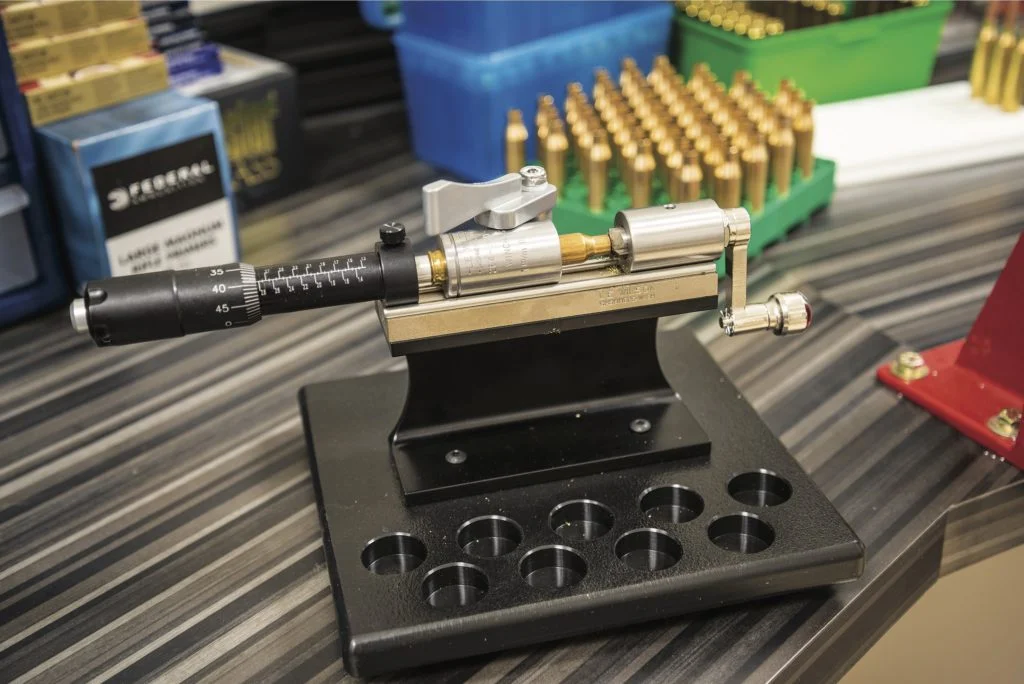 The Sinclair/L.E. Wilson Ultimate Case Trimmer with micrometer attachment costs more than some reloading kits and is the “Cadillac” of case trimmers.