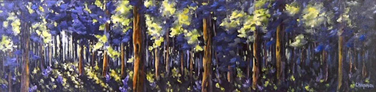 "Late Light on Lupin" (18" x 72") Oil on Canvas Wrap sold