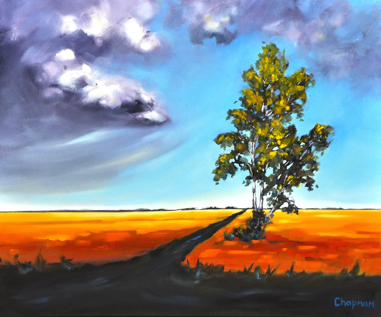 "Turn Left at the Old Tree" (30" x 36") Oil on Canvas $2950 (Contact the Artist) Available